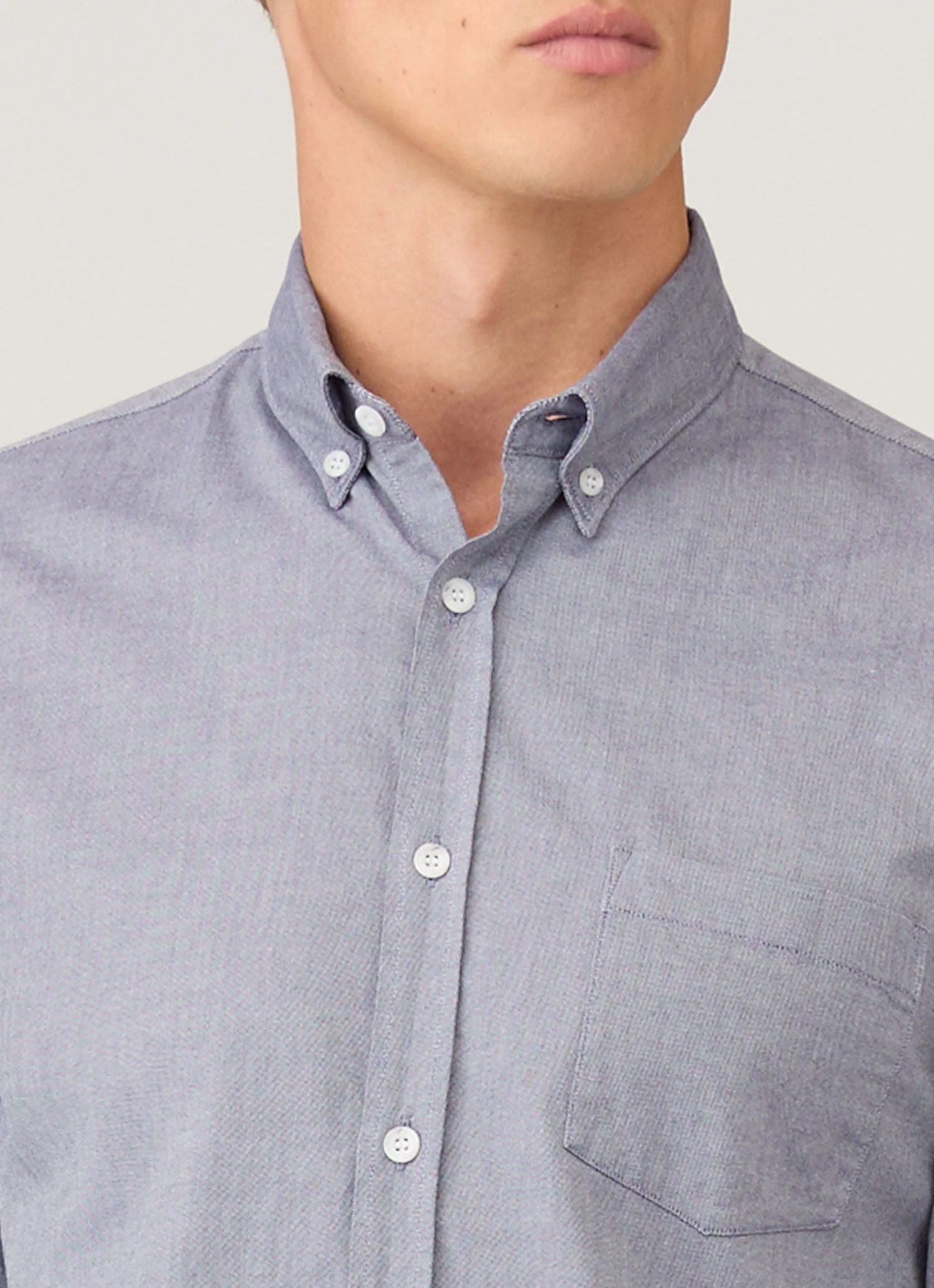Men's Button Down Oxford Shirt in Dark Blue - Image 6