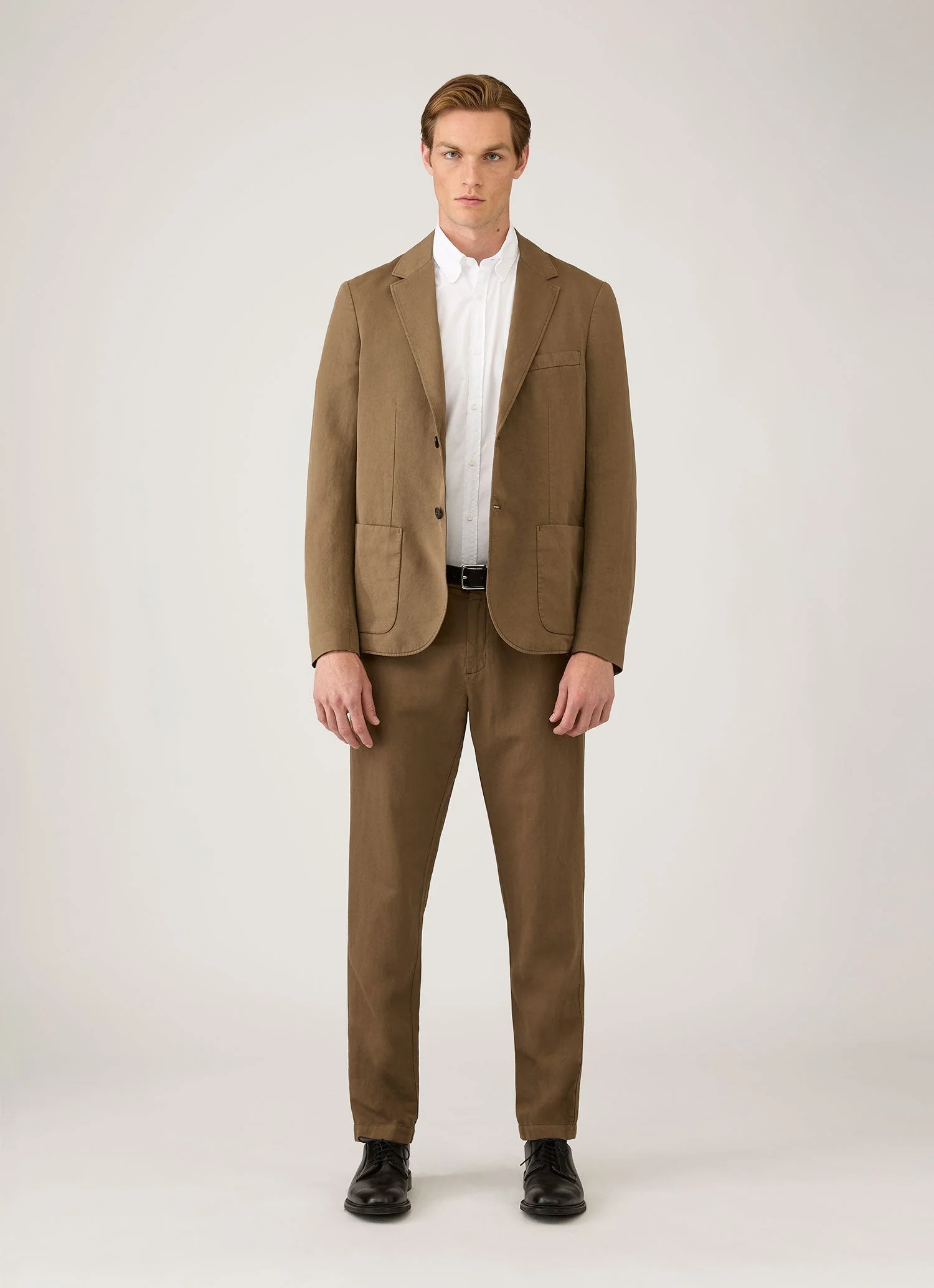 Men's Button Down Poplin Shirt in White - Image 3