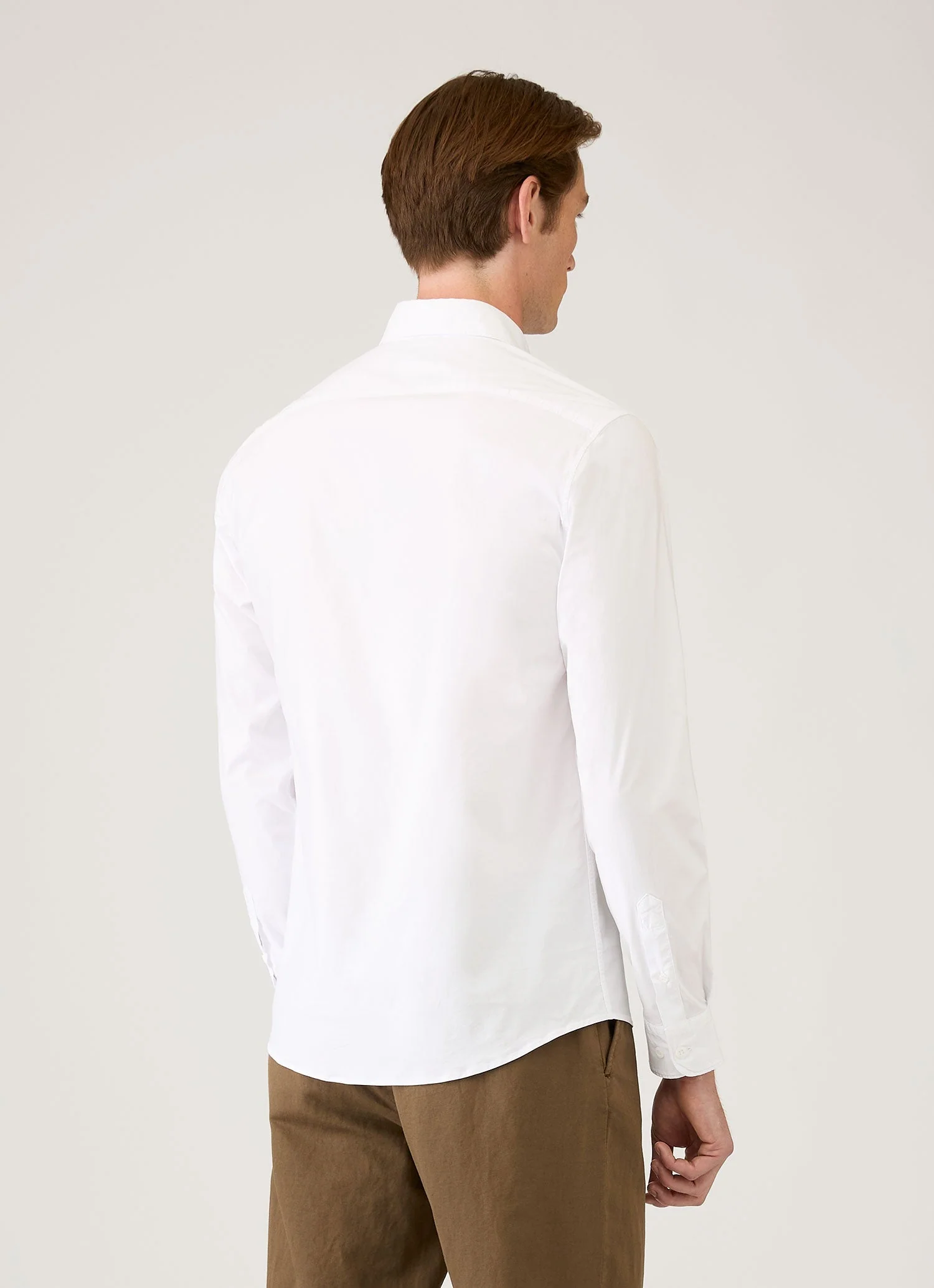Men's Button Down Poplin Shirt in White - Image 5