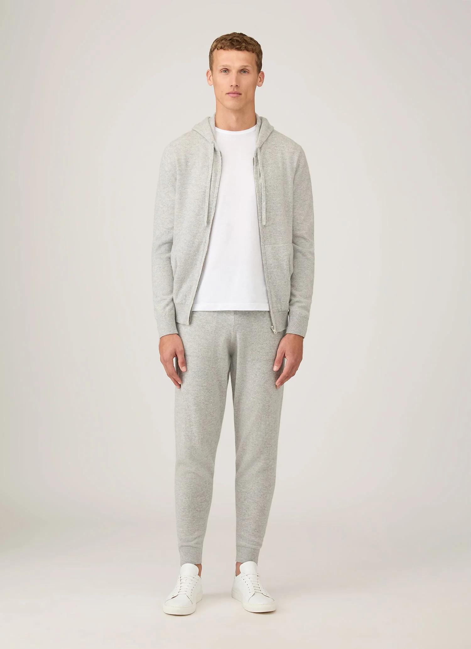 Men's Cashmere Lounge Pant in Grey Melange - Image 3