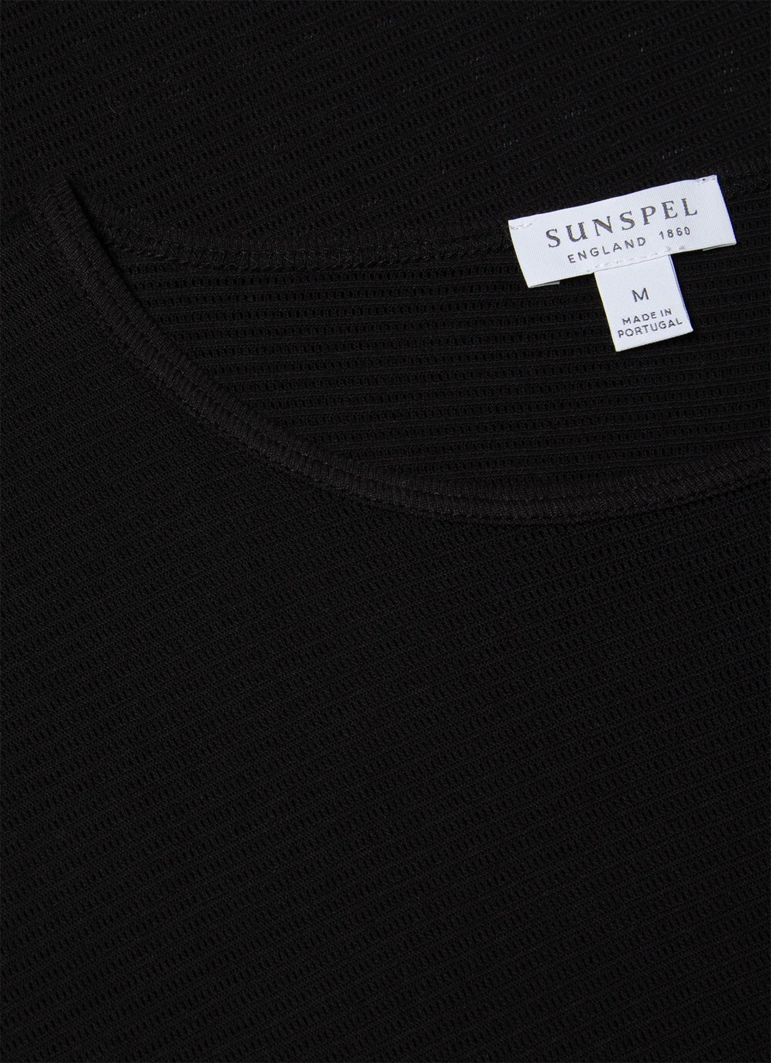 Men's Cellular Cotton Underwear T-shirt in Black - Image 4