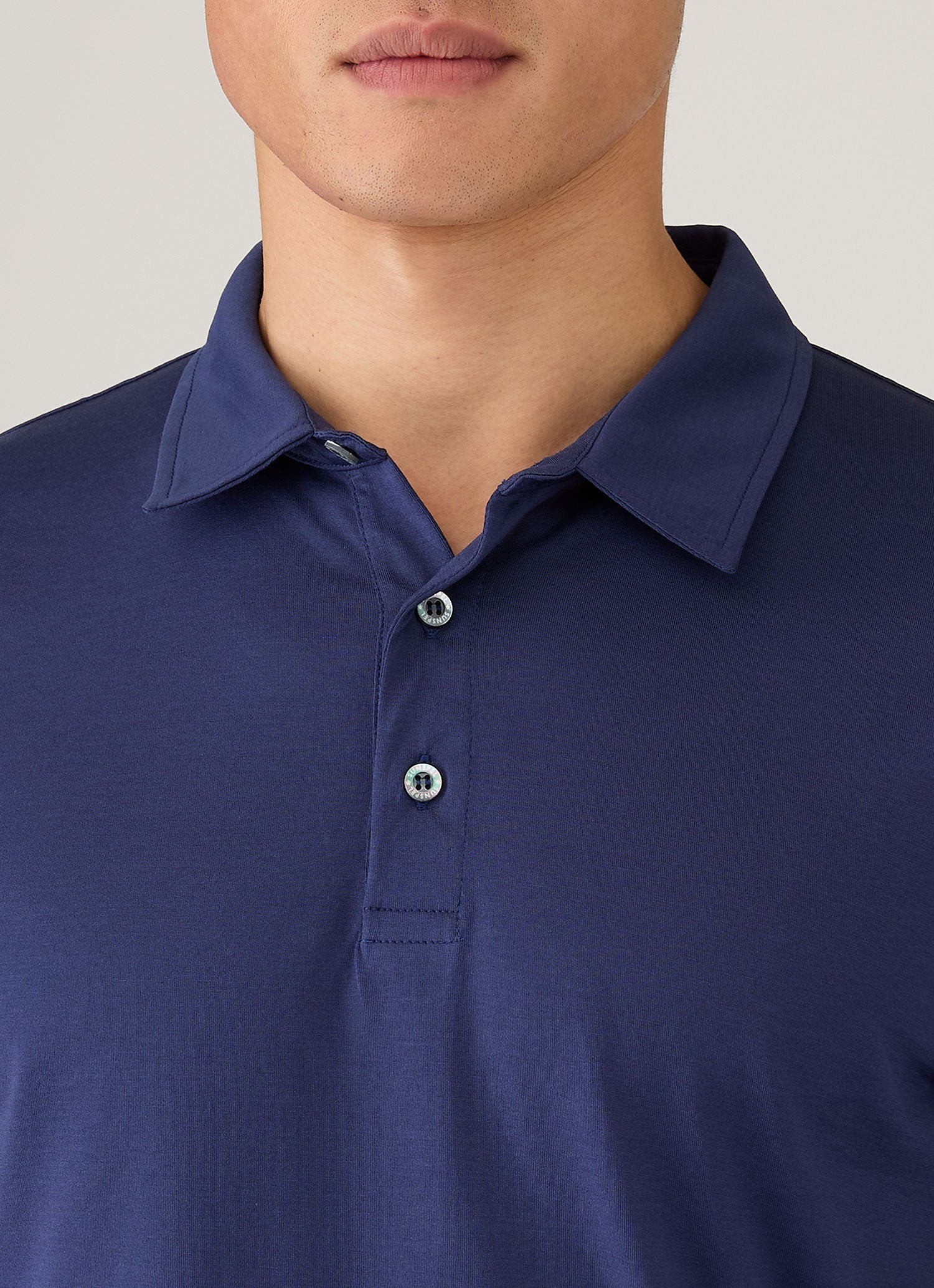 Men's Classic Jersey Polo Shirt in Ink Blue - Image 6
