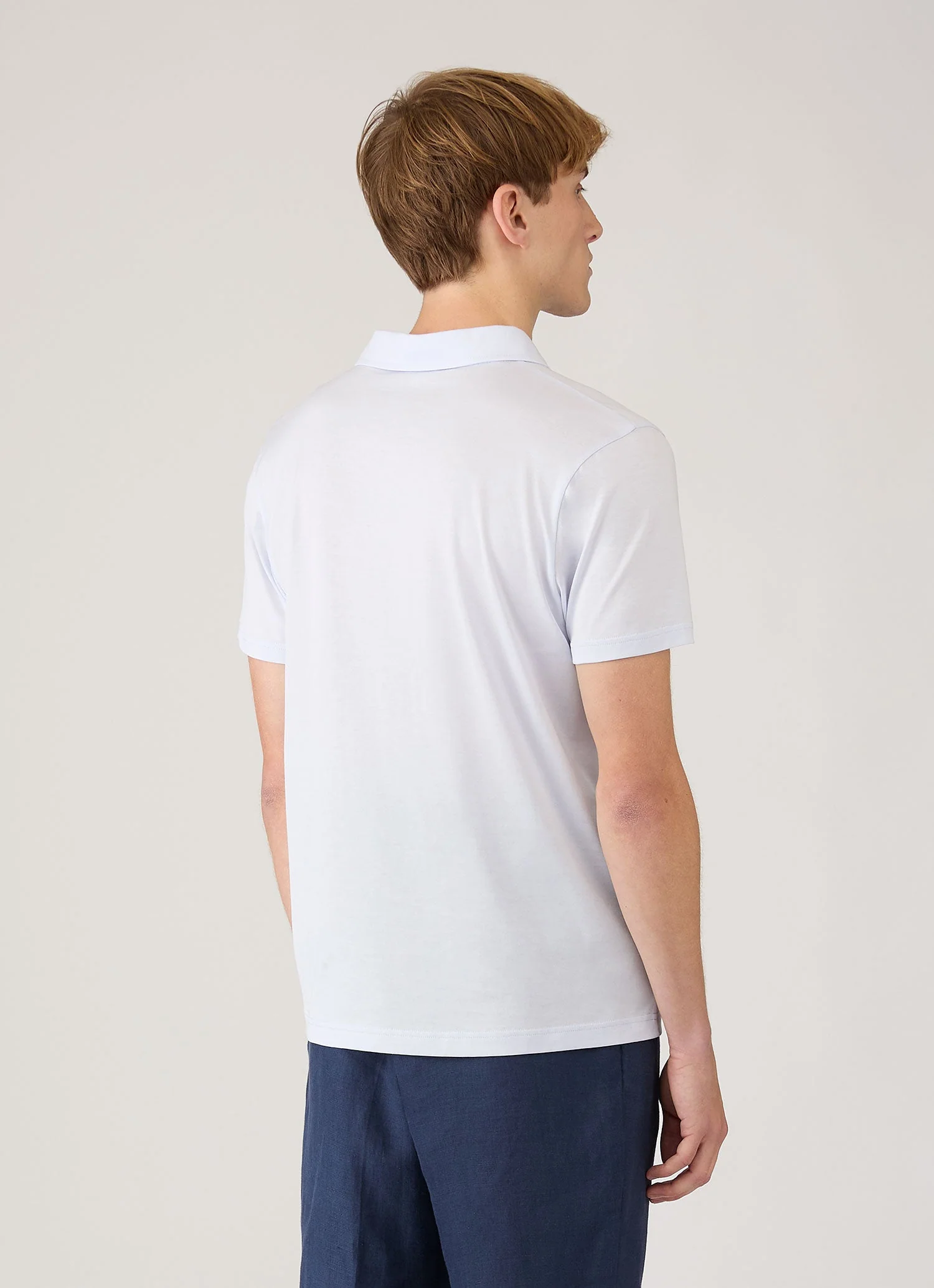 Men's Classic Jersey Polo Shirt in Light Blue - Image 5