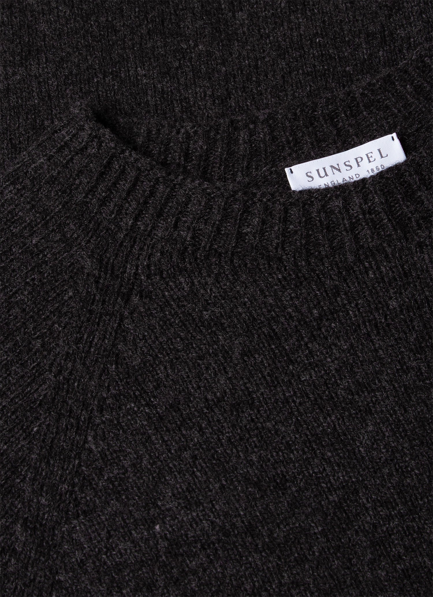 Men's Lambswool Crew Neck Jumper in Charcoal Melange - Image 4