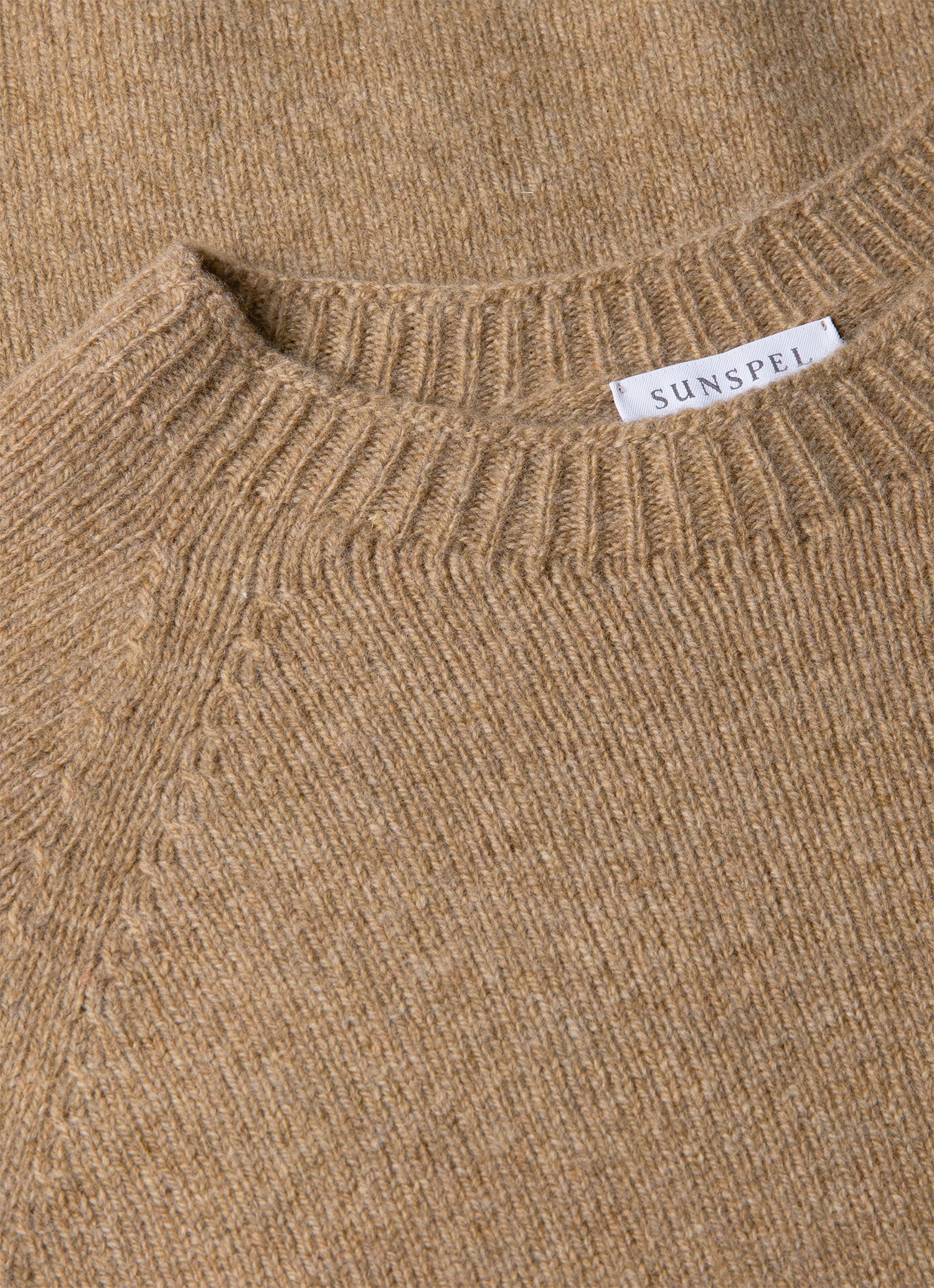 Men's Lambswool Crew Neck Jumper in Sandstone - Image 4