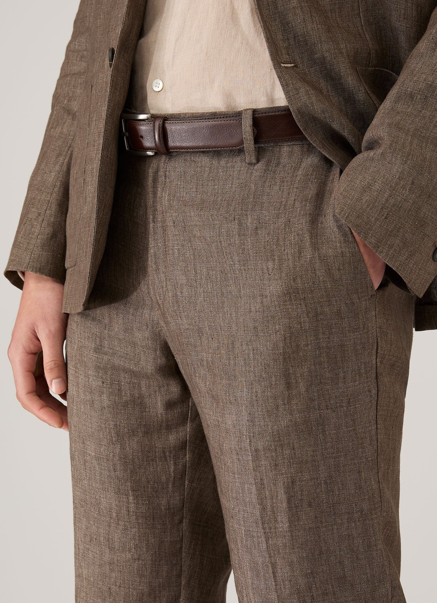 Men's Linen Two-Piece Suit in Dark Walnut - Image 6
