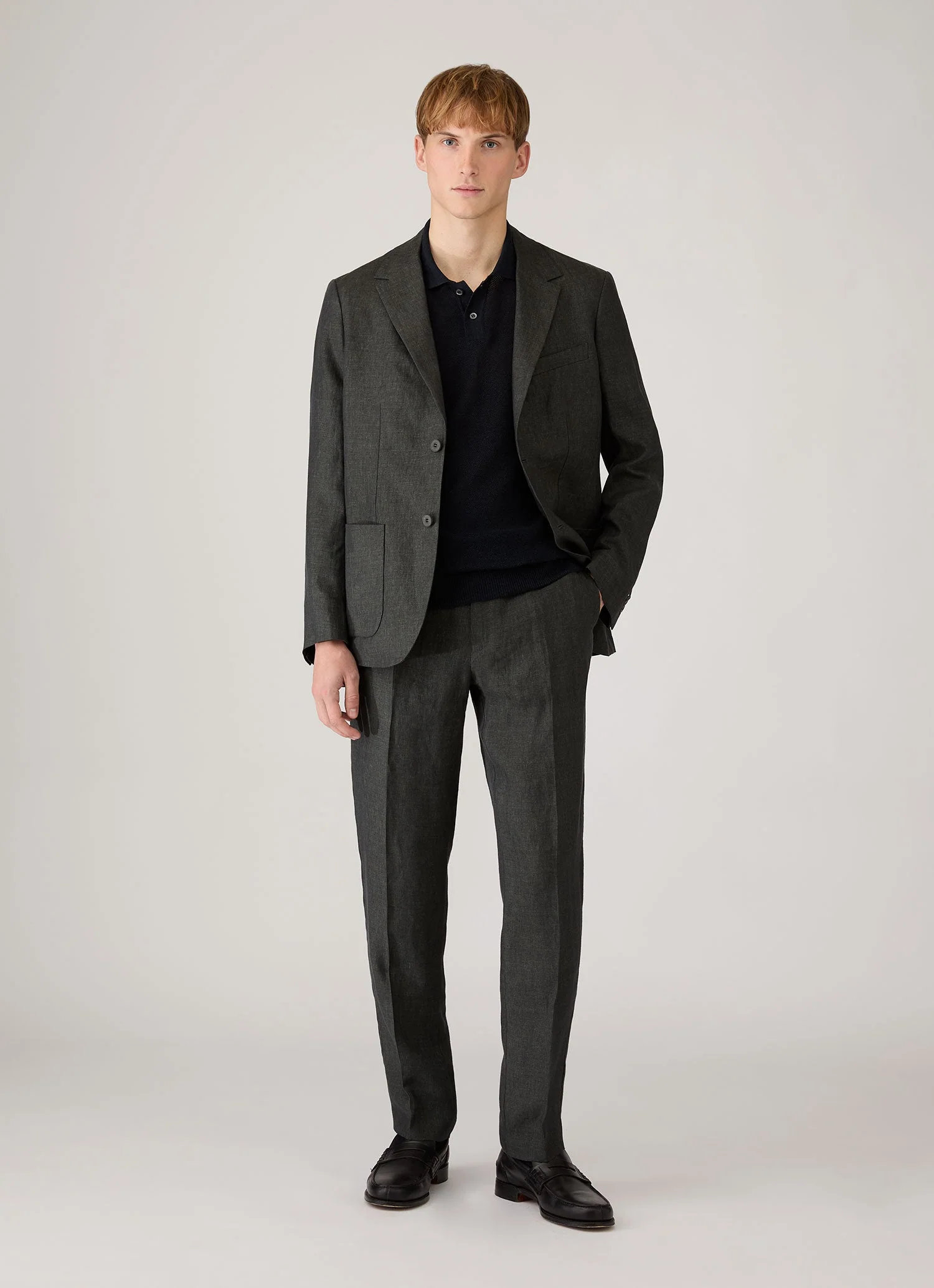 Men's Linen Two-Piece Suit in Forest - Image 2