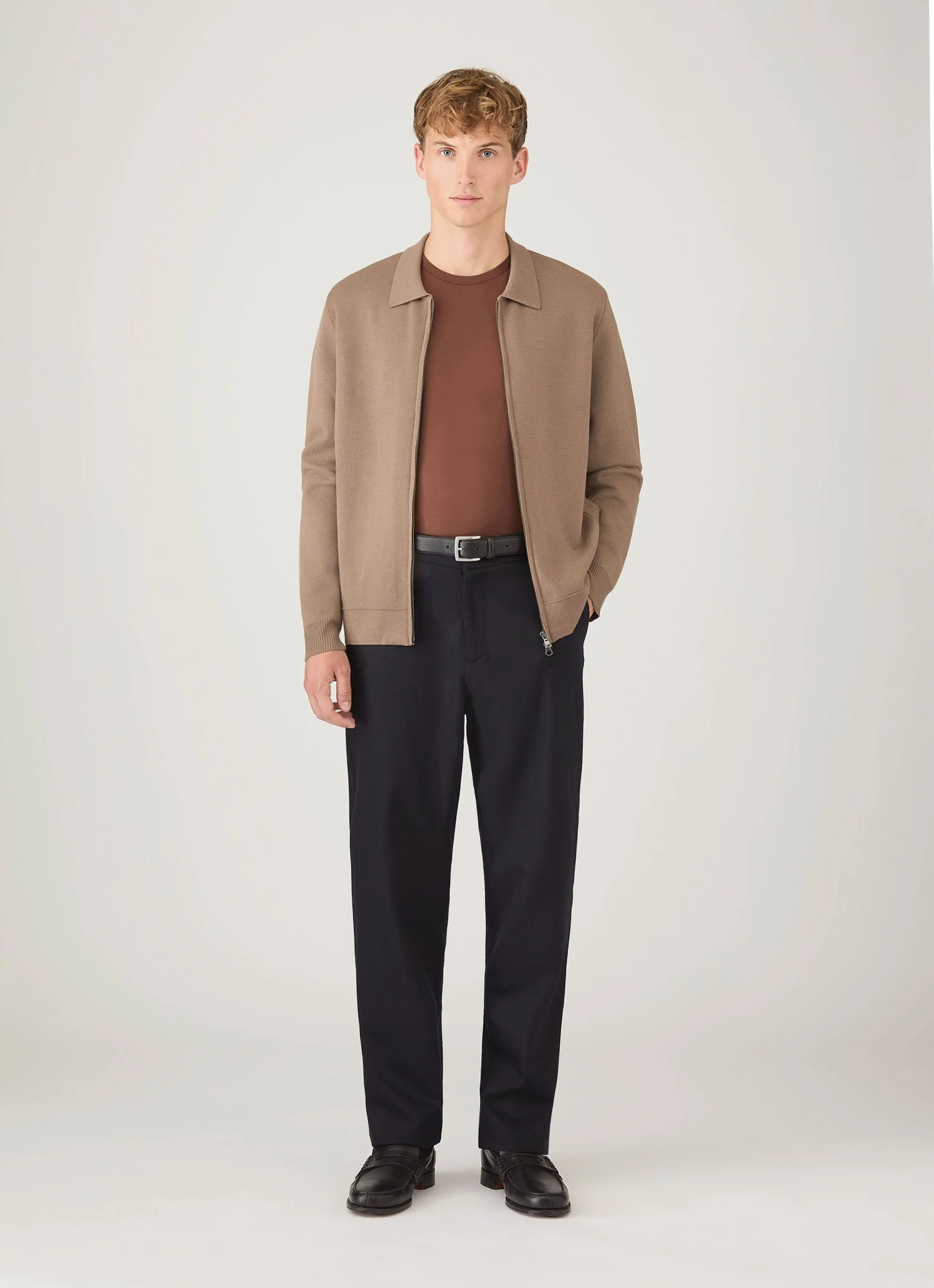 Men's Long Sleeve Classic T-shirt in Conker Brown - Image 3