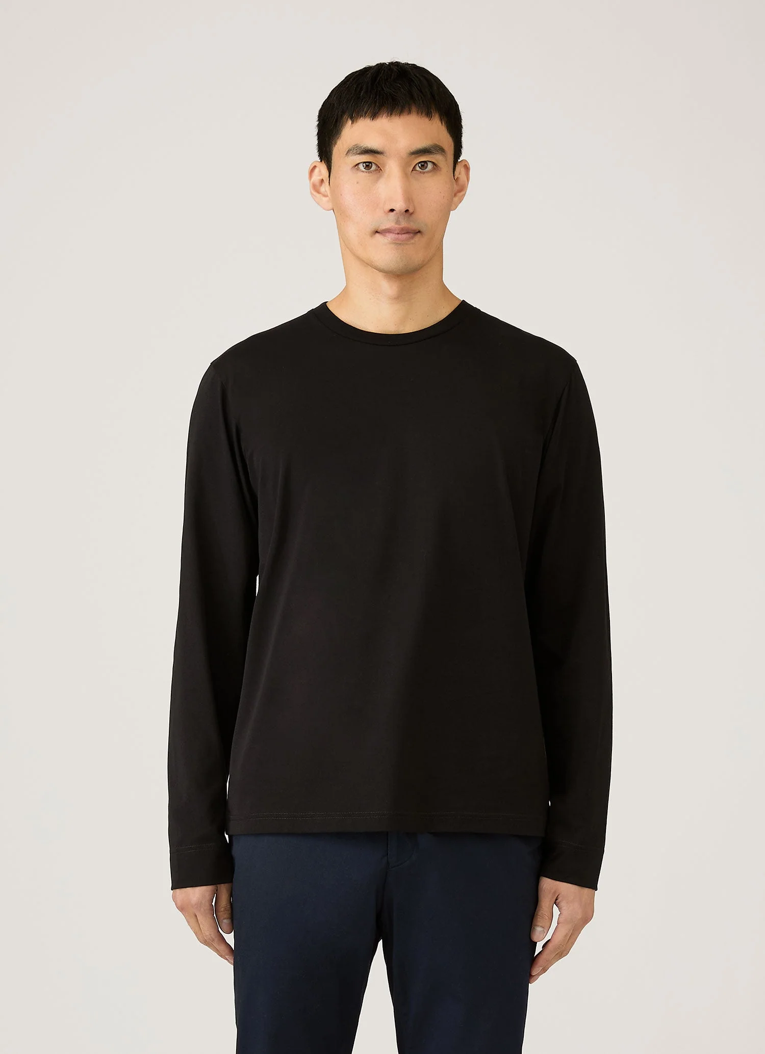 Men's Long Sleeve Riviera Midweight T‑shirt in Black - Image 2