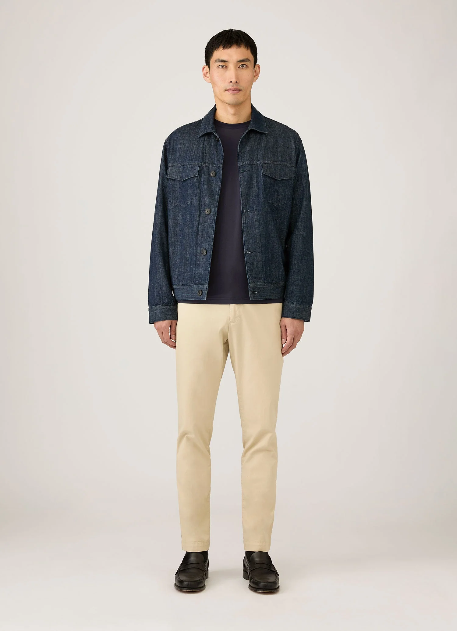 Men's Long Sleeve Riviera Midweight T‑shirt in Navy - Image 3