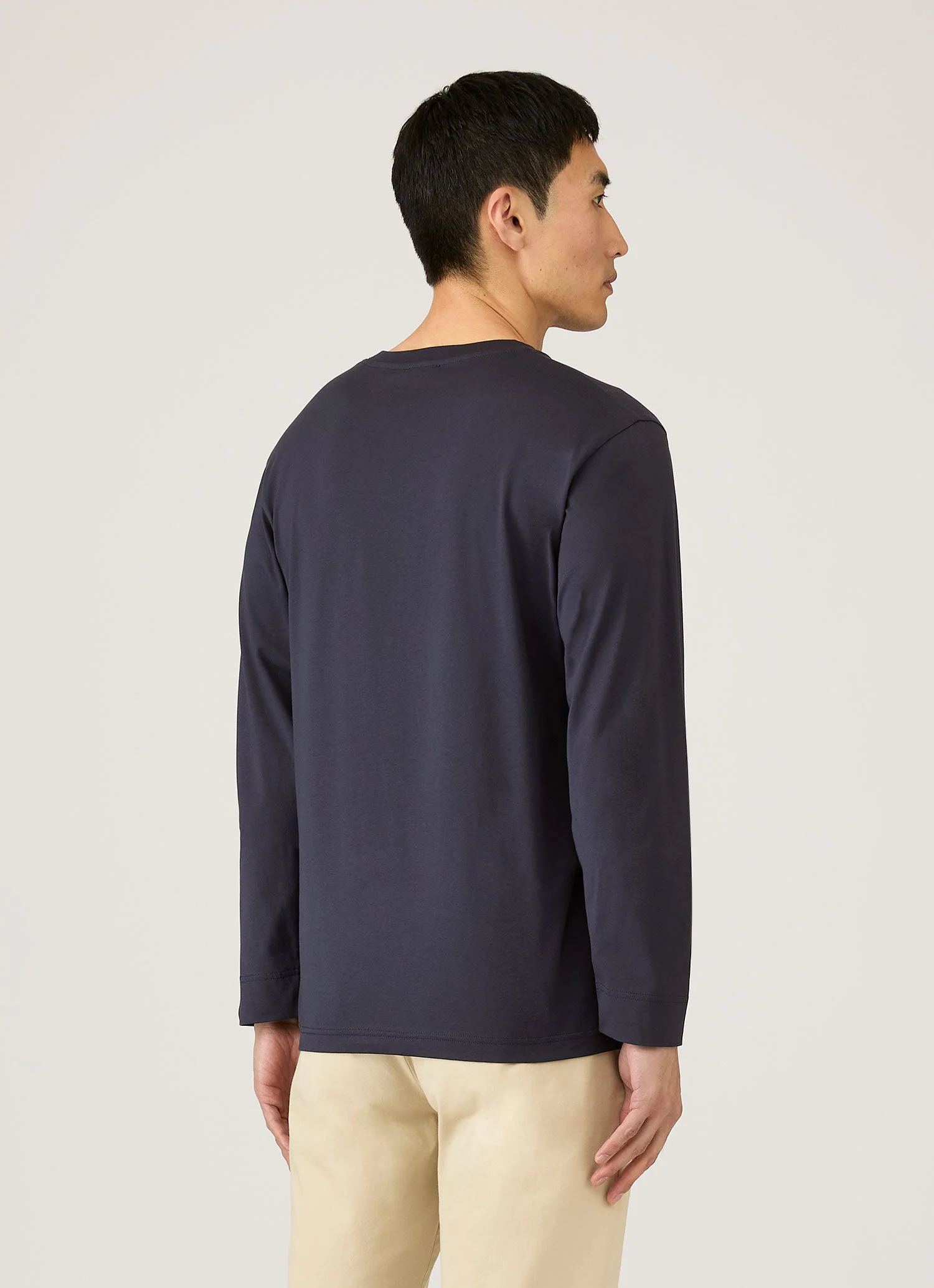Men's Long Sleeve Riviera Midweight T‑shirt in Navy - Image 5