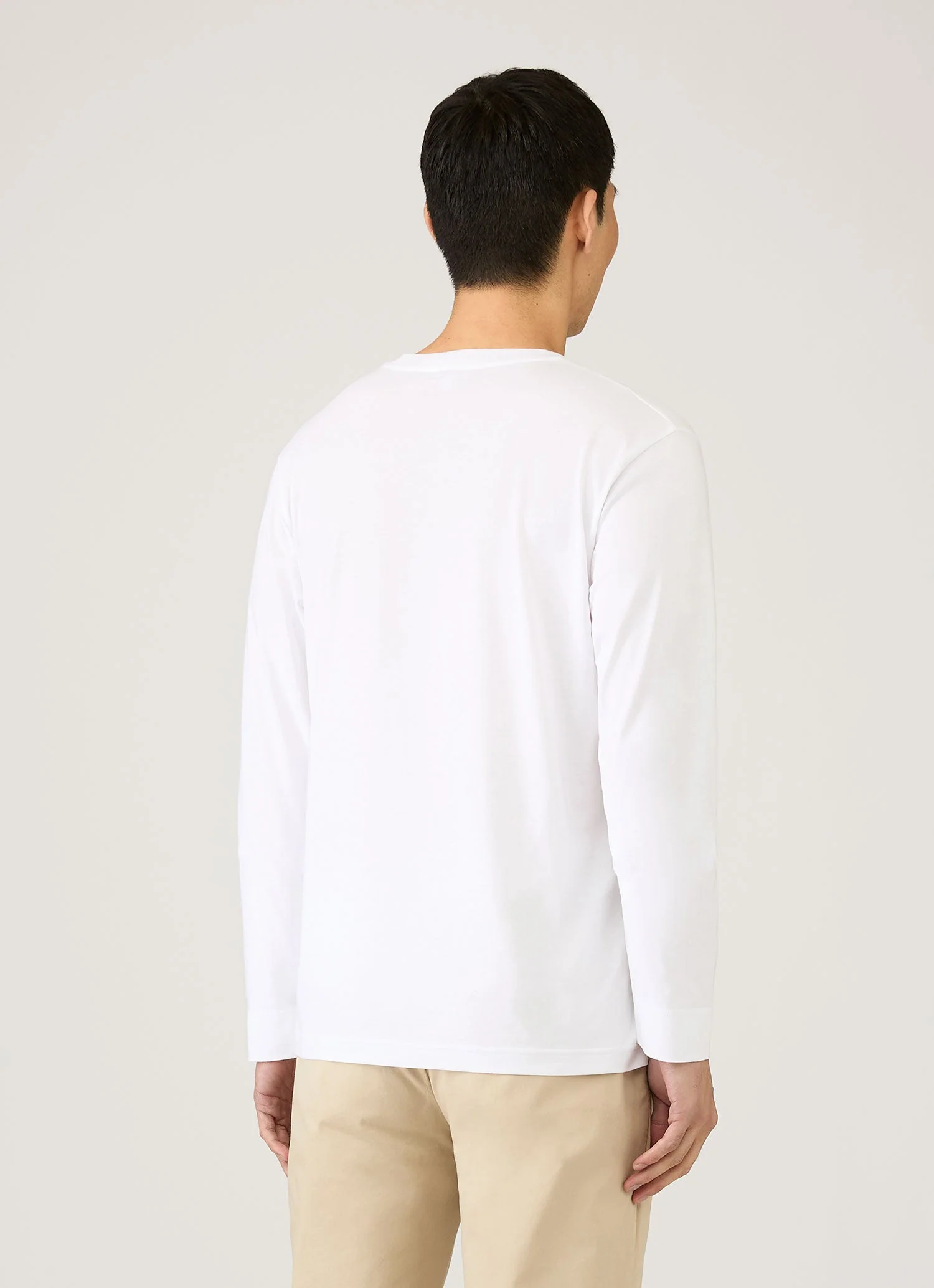 Men's Long Sleeve Riviera Midweight T‑shirt in White - Image 5
