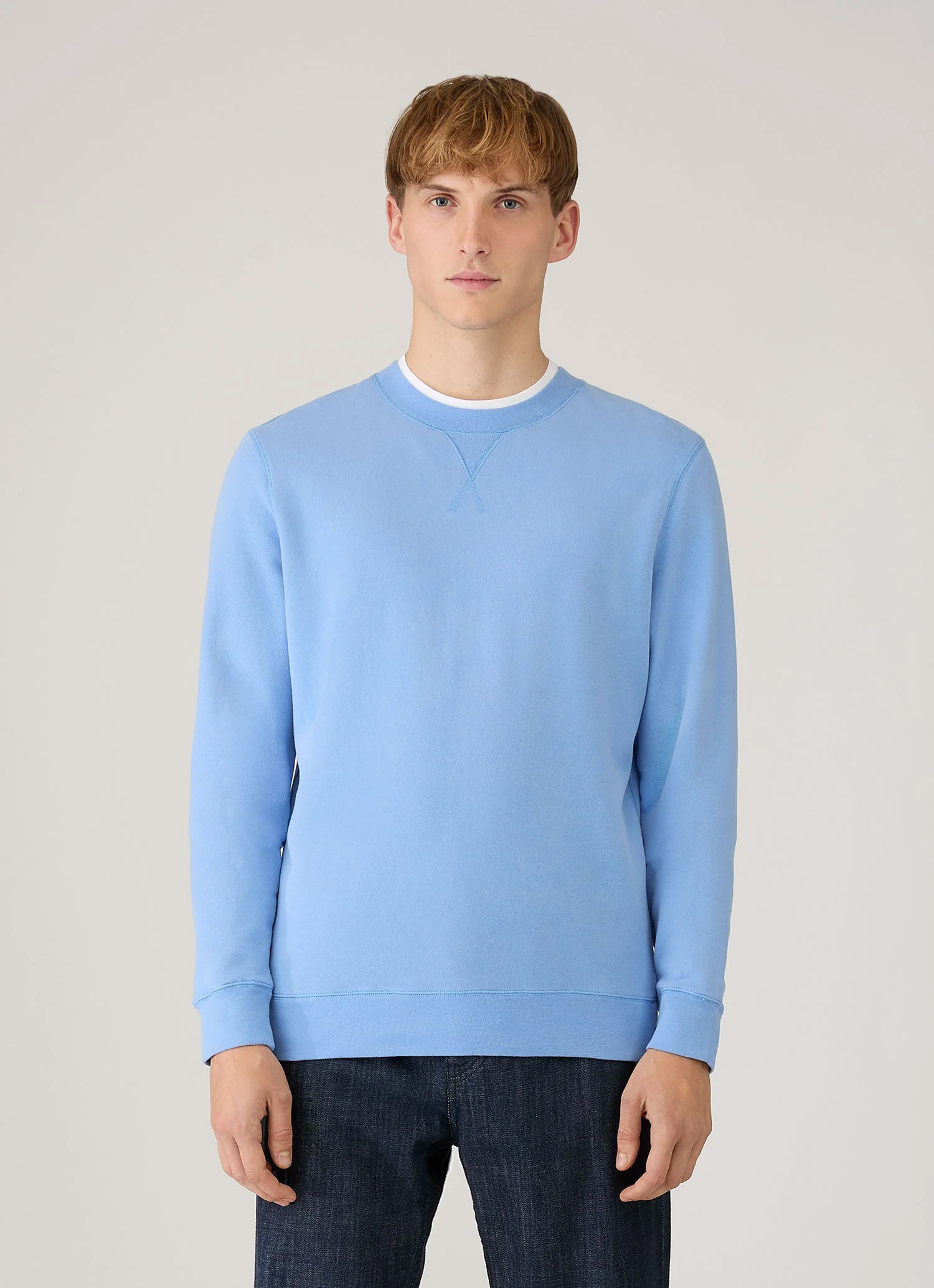 Men's Loopback Sweatshirt in Azure Blue - Image 2