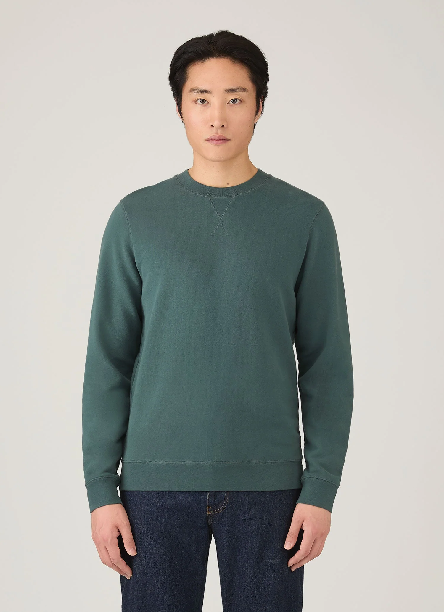 Men's Loopback Sweatshirt in Dark Petrol - Image 2