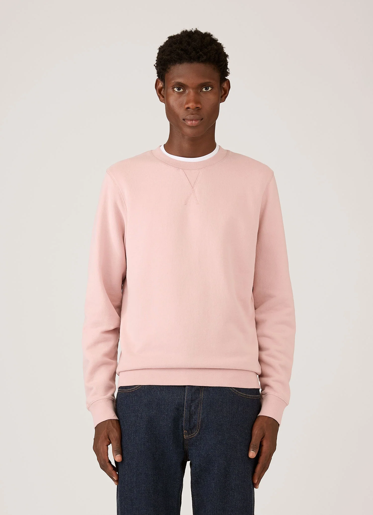 Men's Loopback Sweatshirt in Shell Pink - Image 2