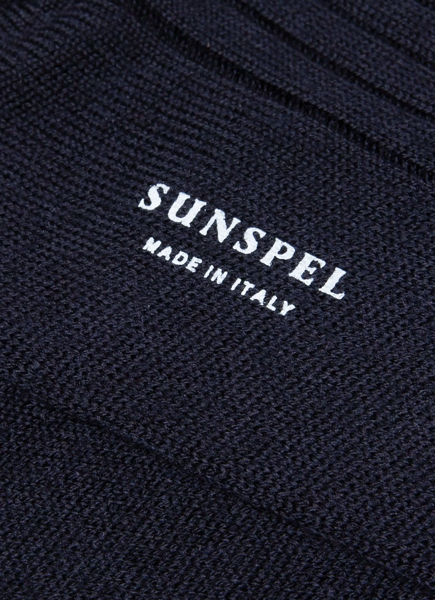 Men's Merino Wool Ribbed Socks in Navy - Image 2