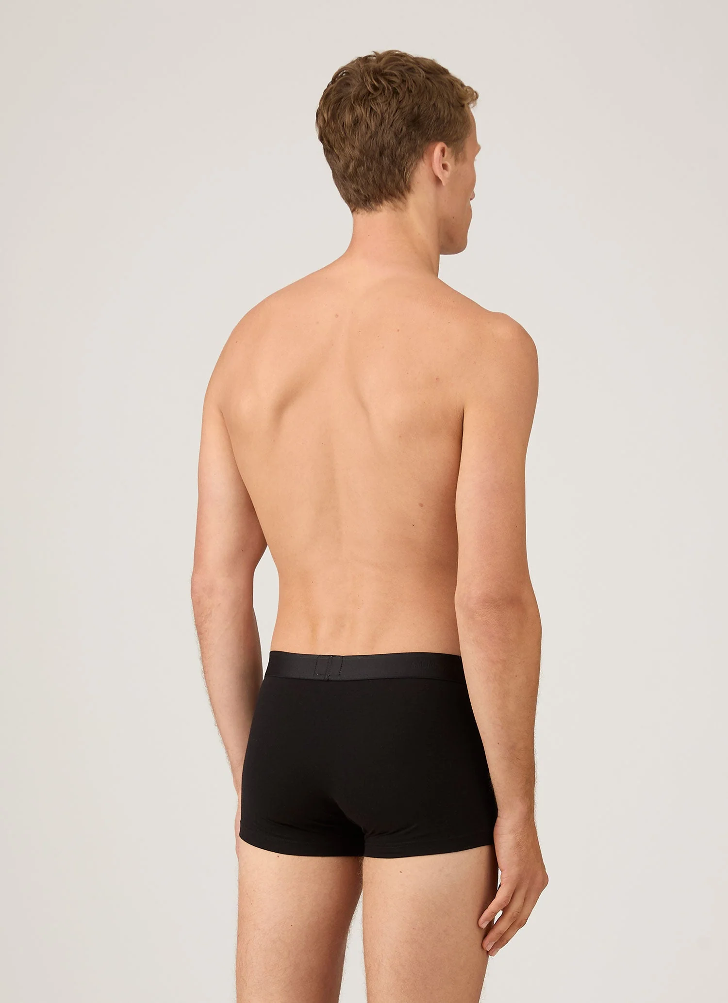 Men's Stretch Cotton Trunks 3-Pack in Black - Image 3