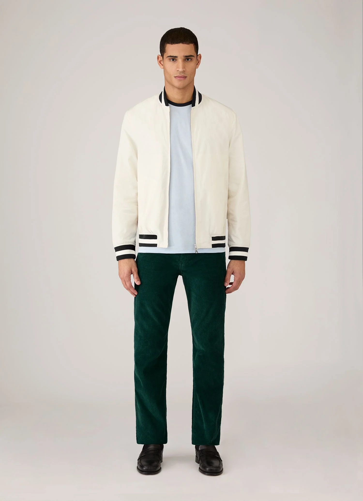 Men's Sunspel x Paul Weller Corduroy Trouser in Forest - Image 3
