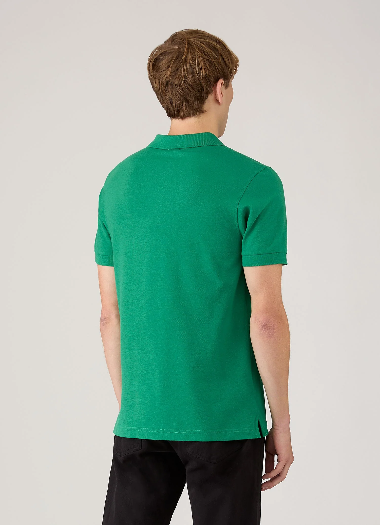 Men's Piqué Polo Shirt in Bright Green - Image 5