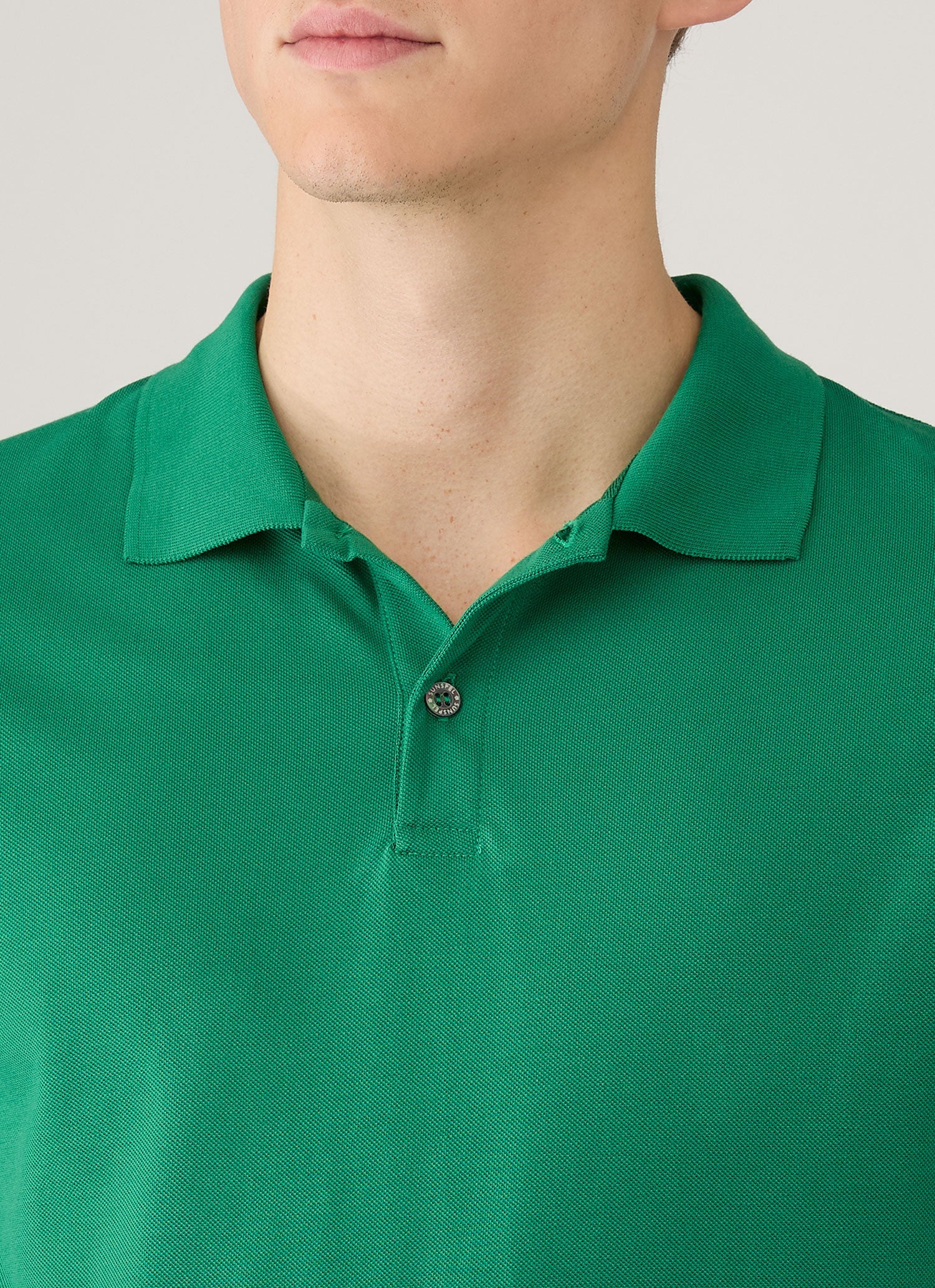 Men's Piqué Polo Shirt in Bright Green - Image 6