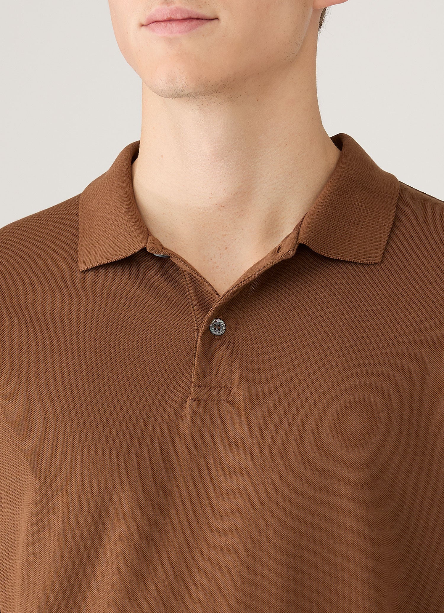 Men's Piqué Polo Shirt in Bronze - Image 6