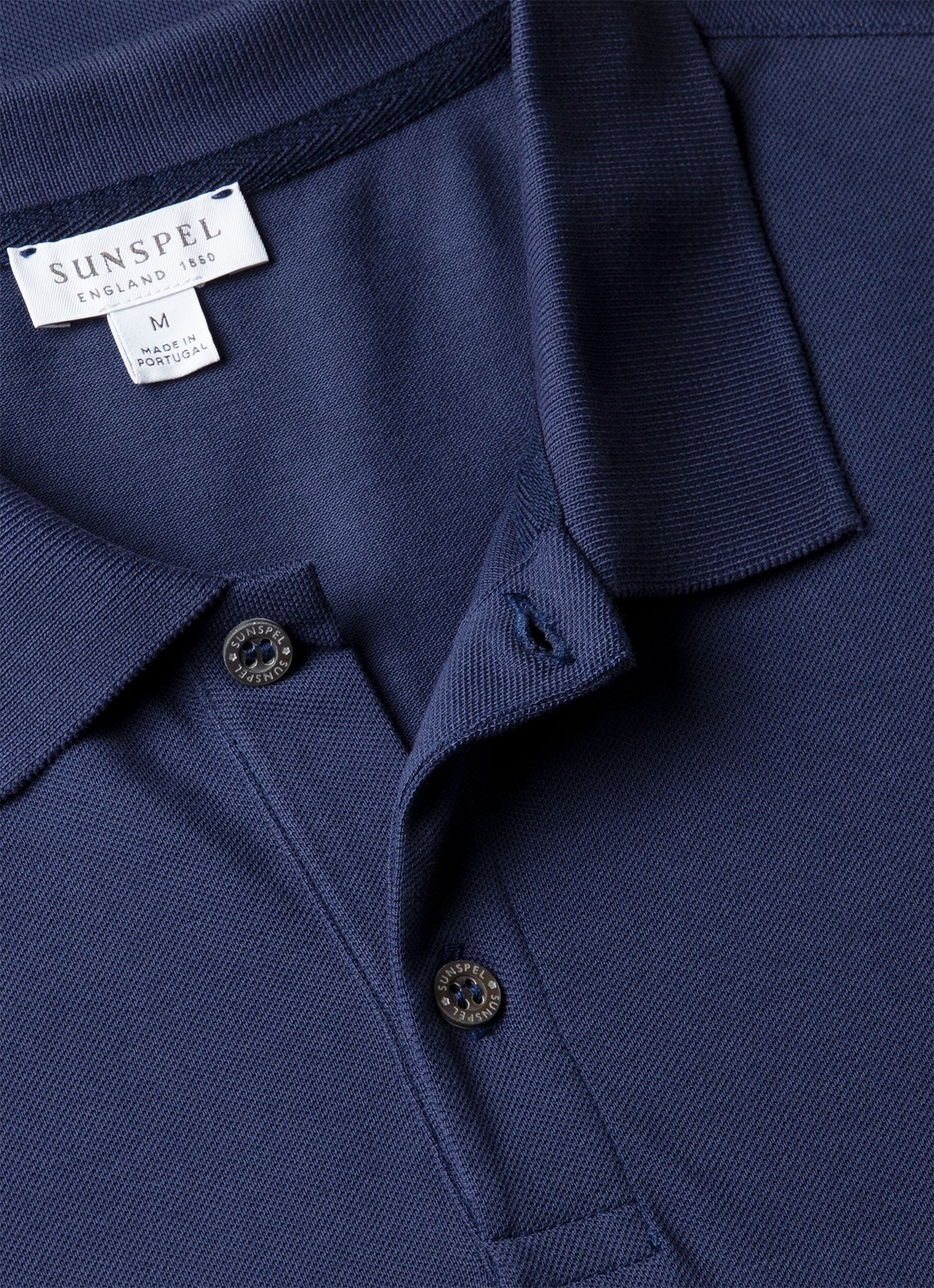 Men's Piqué Polo Shirt in Ink Blue - Image 4