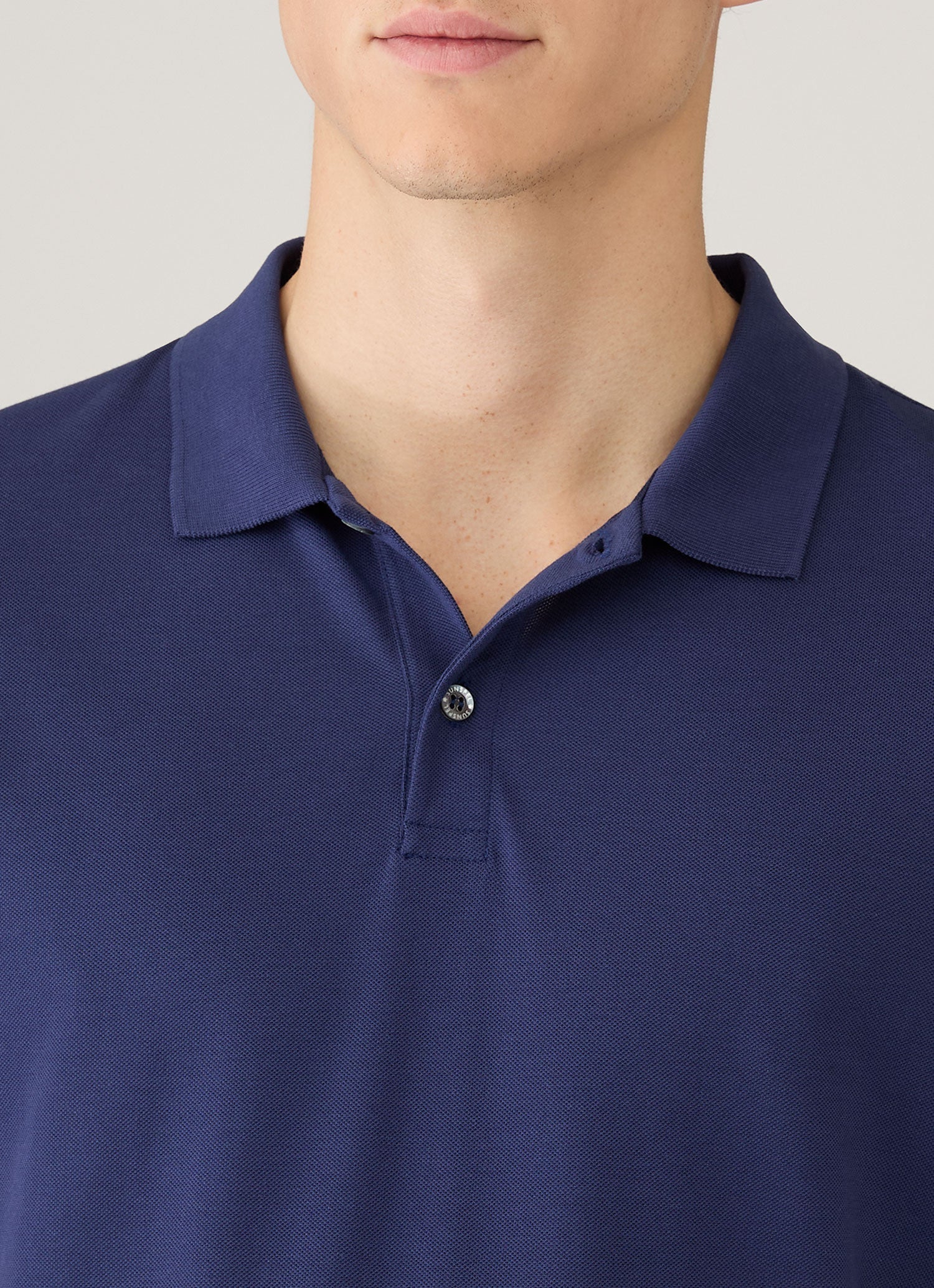 Men's Piqué Polo Shirt in Ink Blue - Image 6