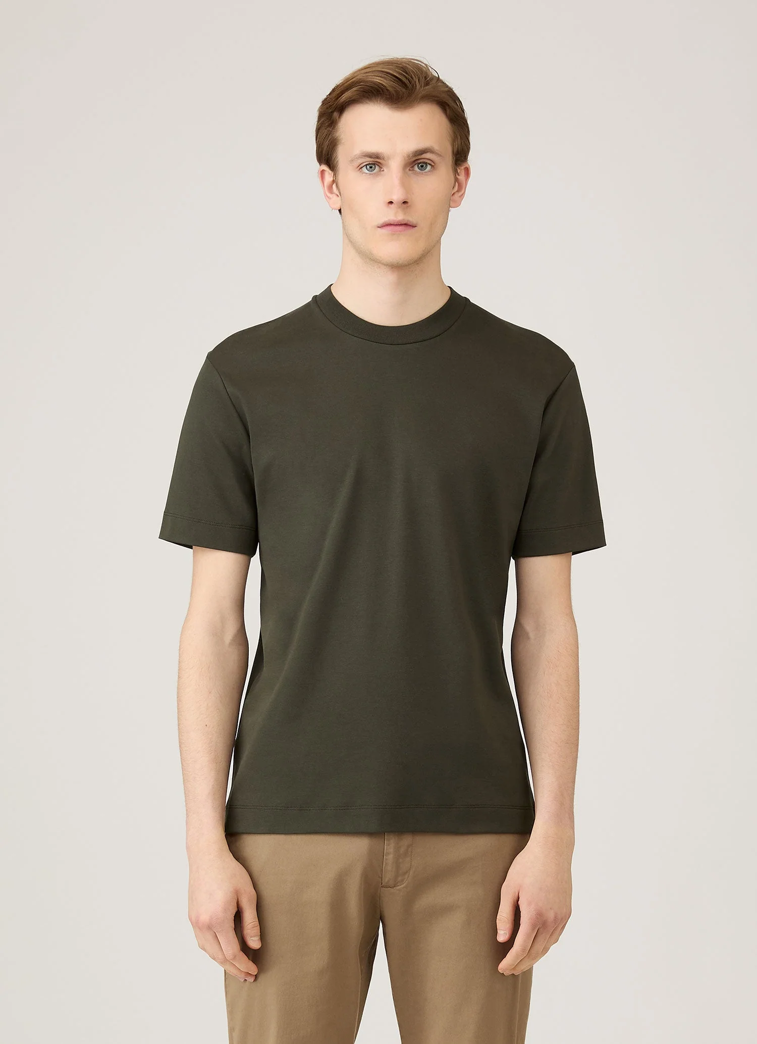 Men's Relaxed Fit Heavyweight T-shirt in Dark Green - Image 2