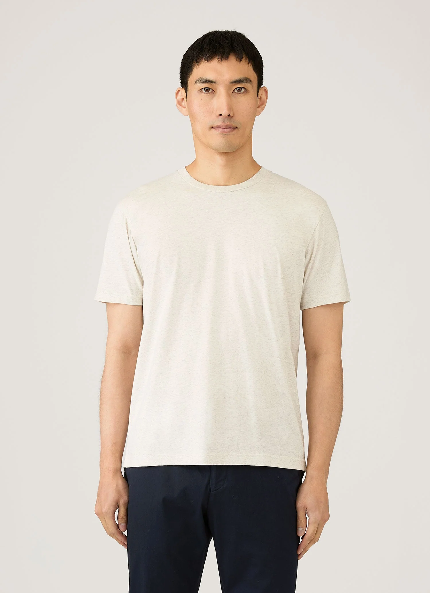Men's Riviera Midweight T-shirt in Archive White Melange - Image 2
