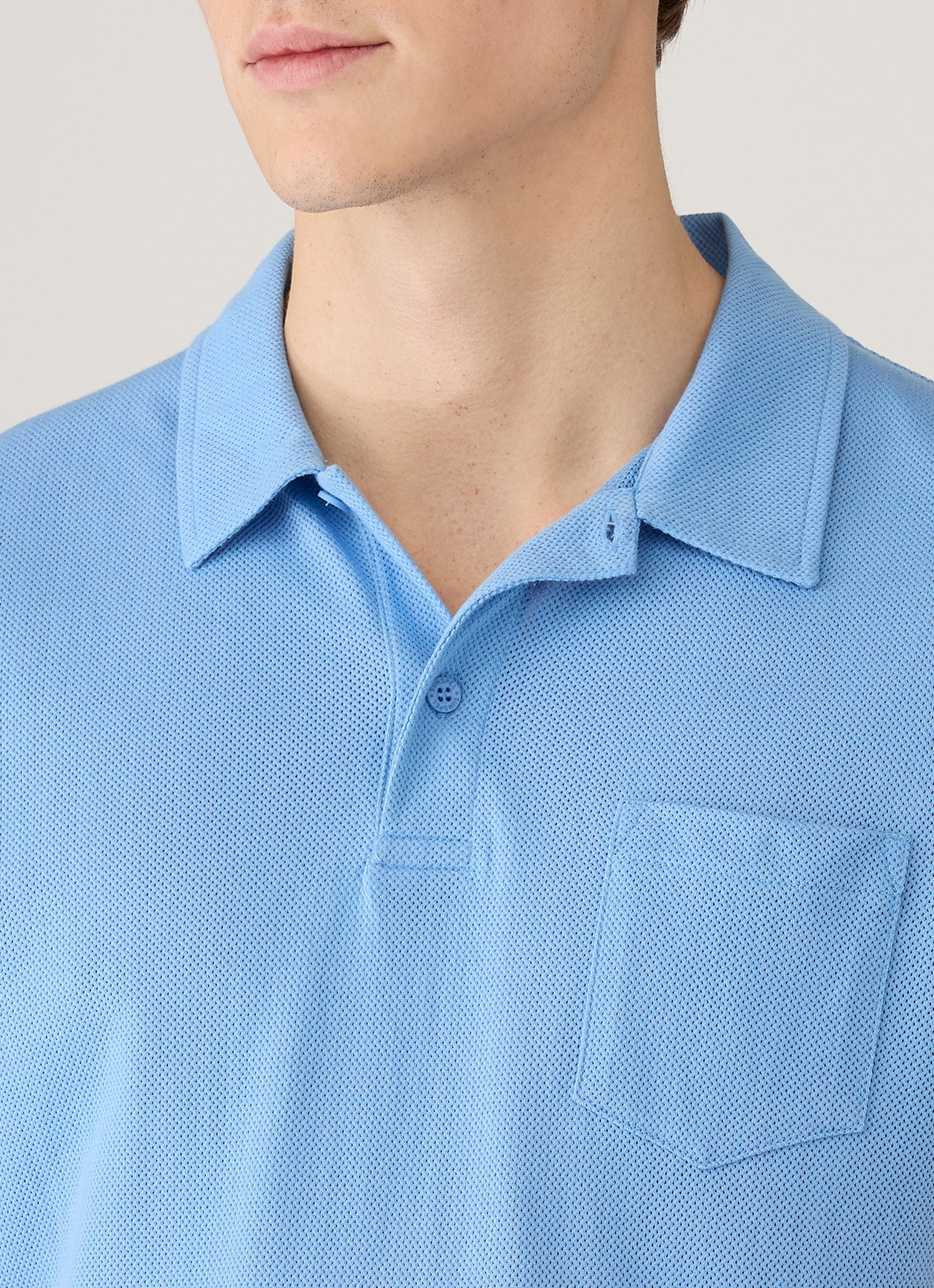 Men's Riviera Polo Shirt in Azure Blue - Image 6