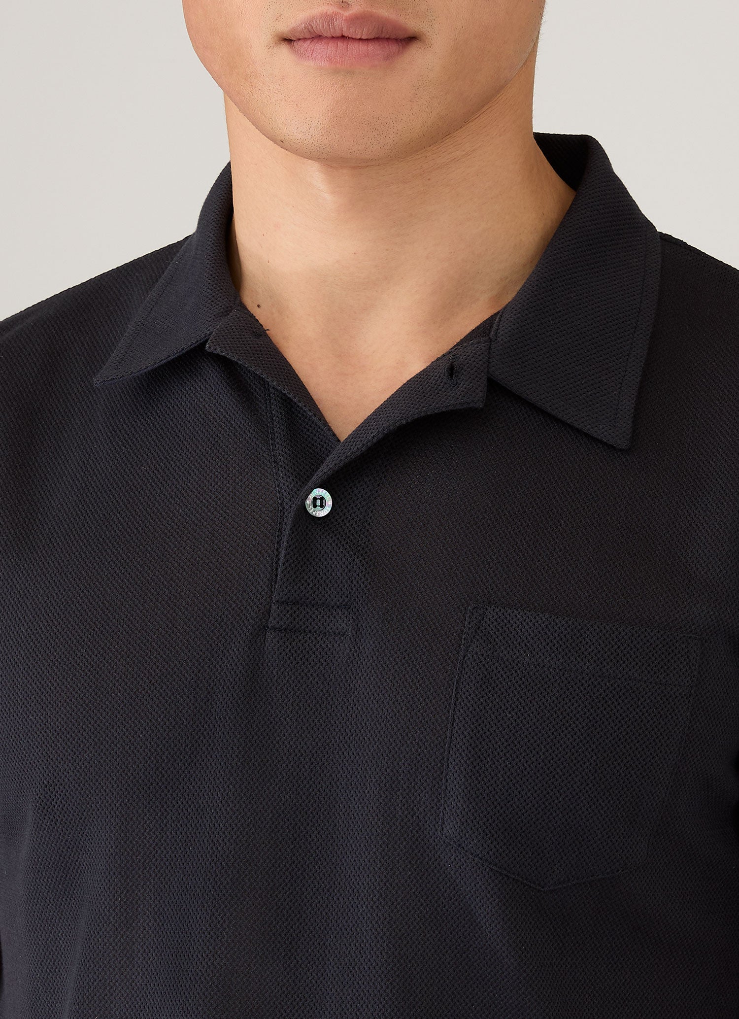 Men's Sea Island Cotton Riviera Polo Shirt in Midnight Navy - Image 6