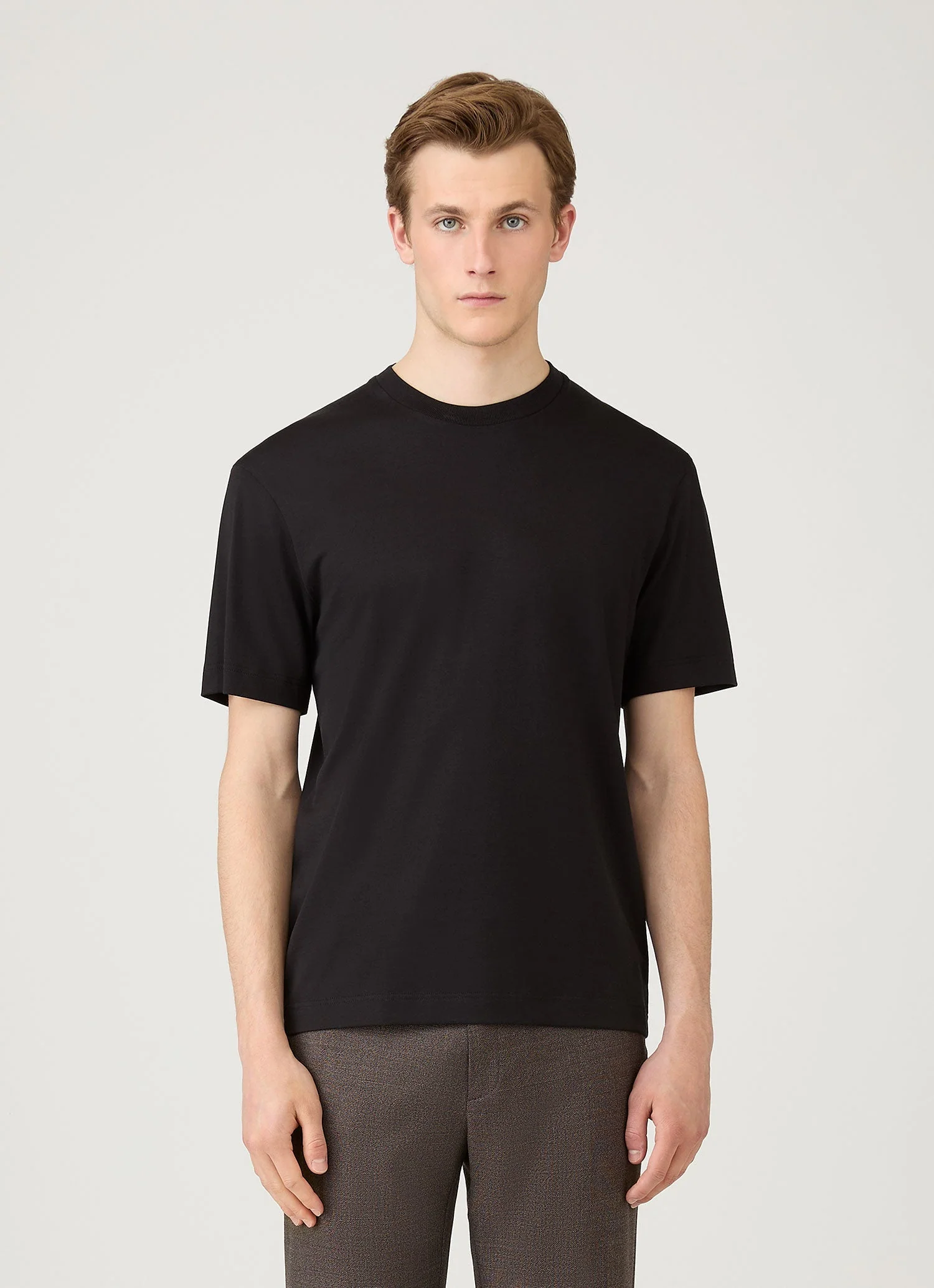 Men's Silk Cotton T-shirt in Black - Image 2