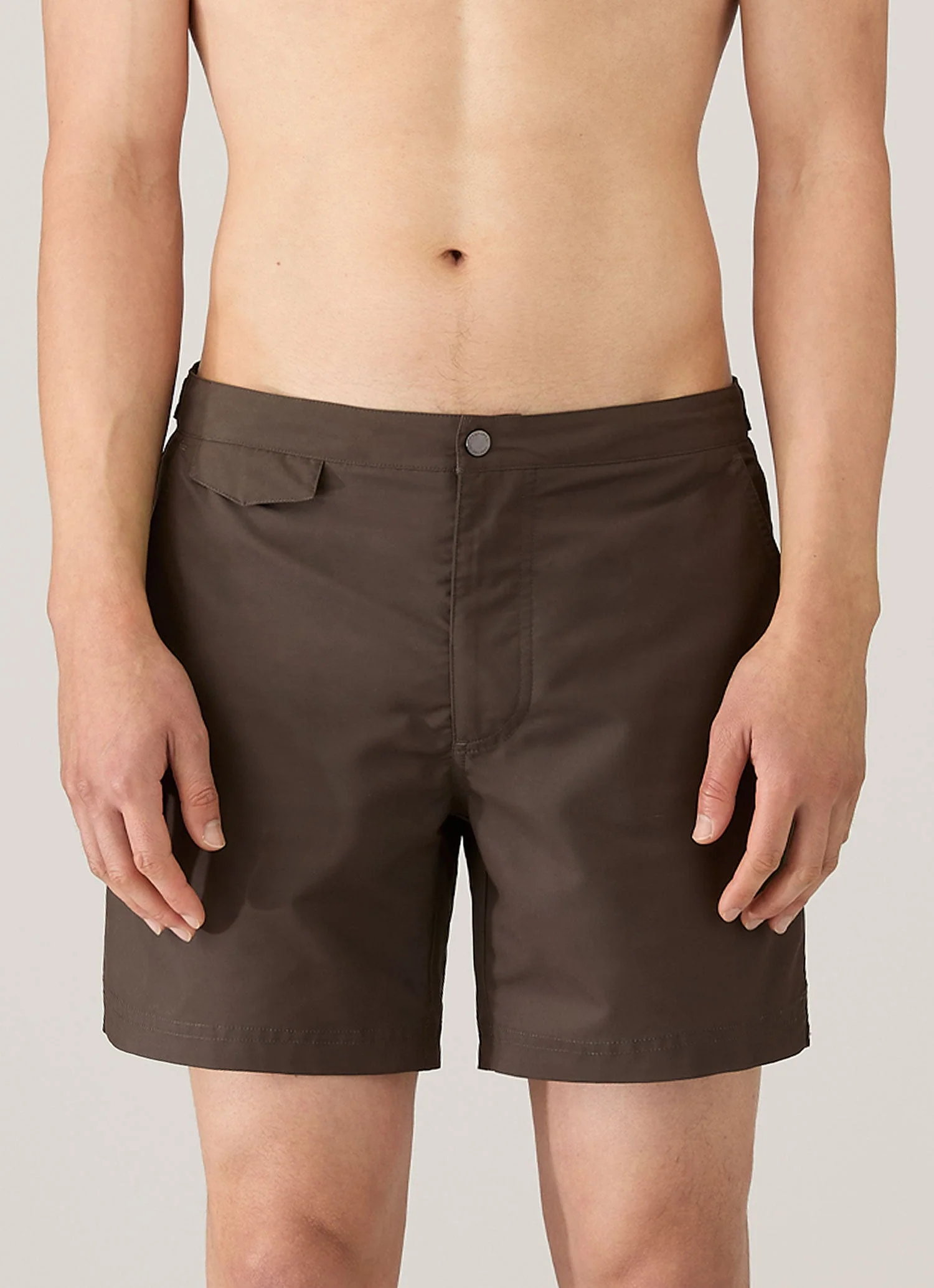 Men's Tailored Swim Shorts in Dark Walnut - Image 2