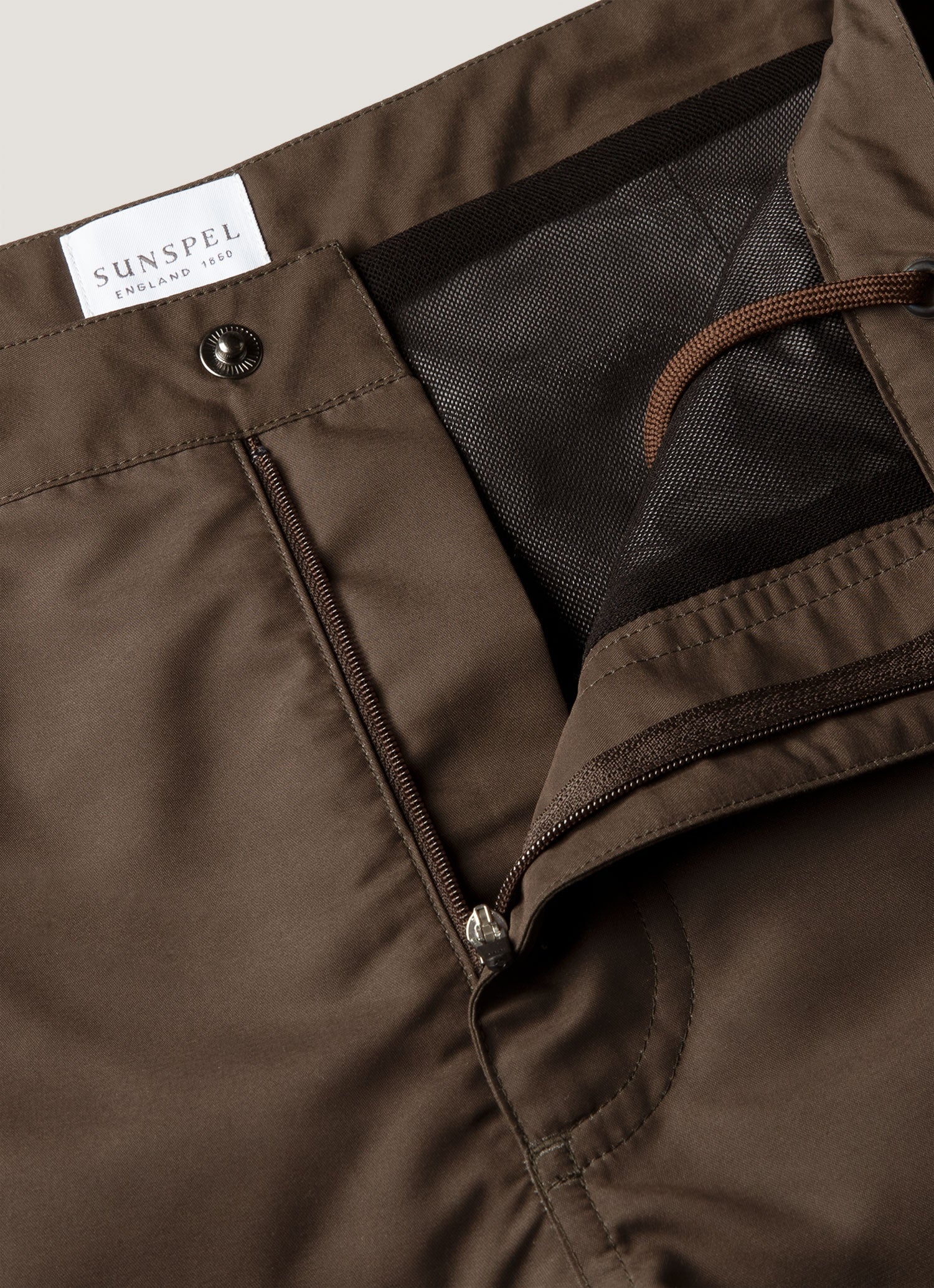 Men's Tailored Swim Shorts in Dark Walnut - Image 4