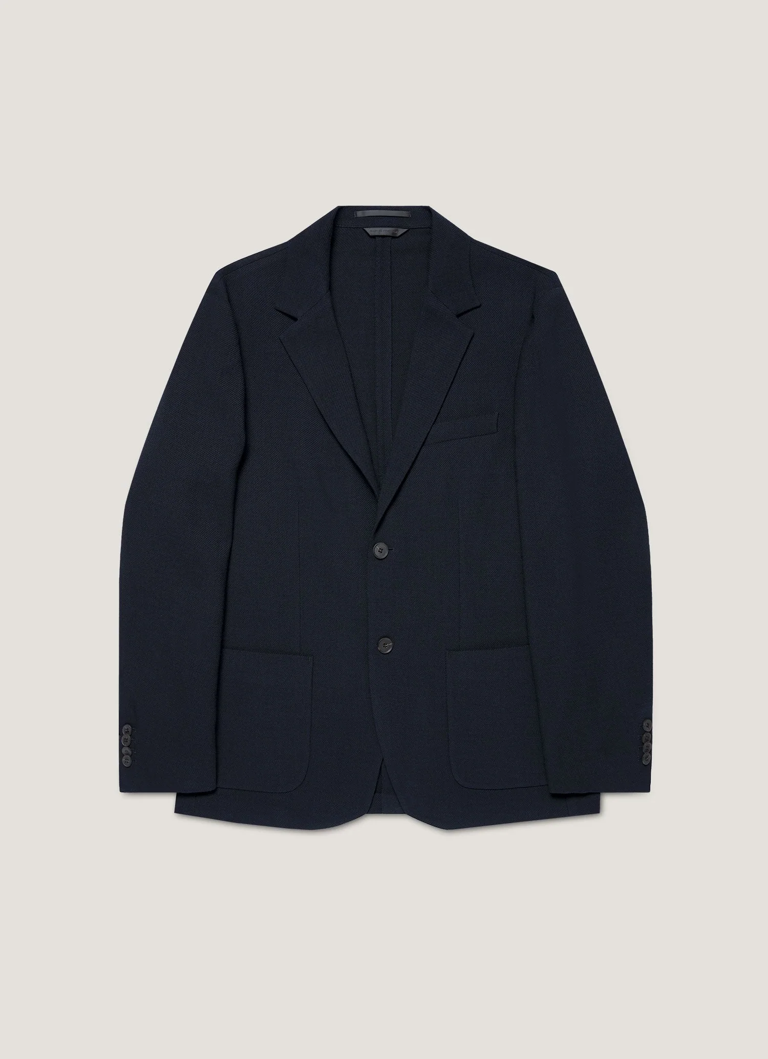 Men's Textured Wool Two-Piece Suit in Navy - Image 3