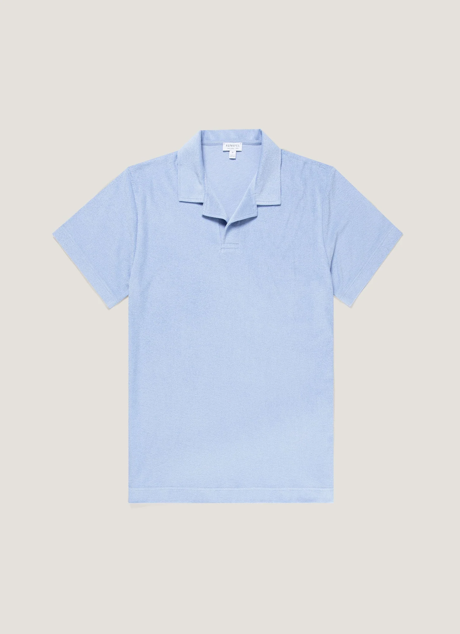 Men's Towelling Polo Shirt in Sky