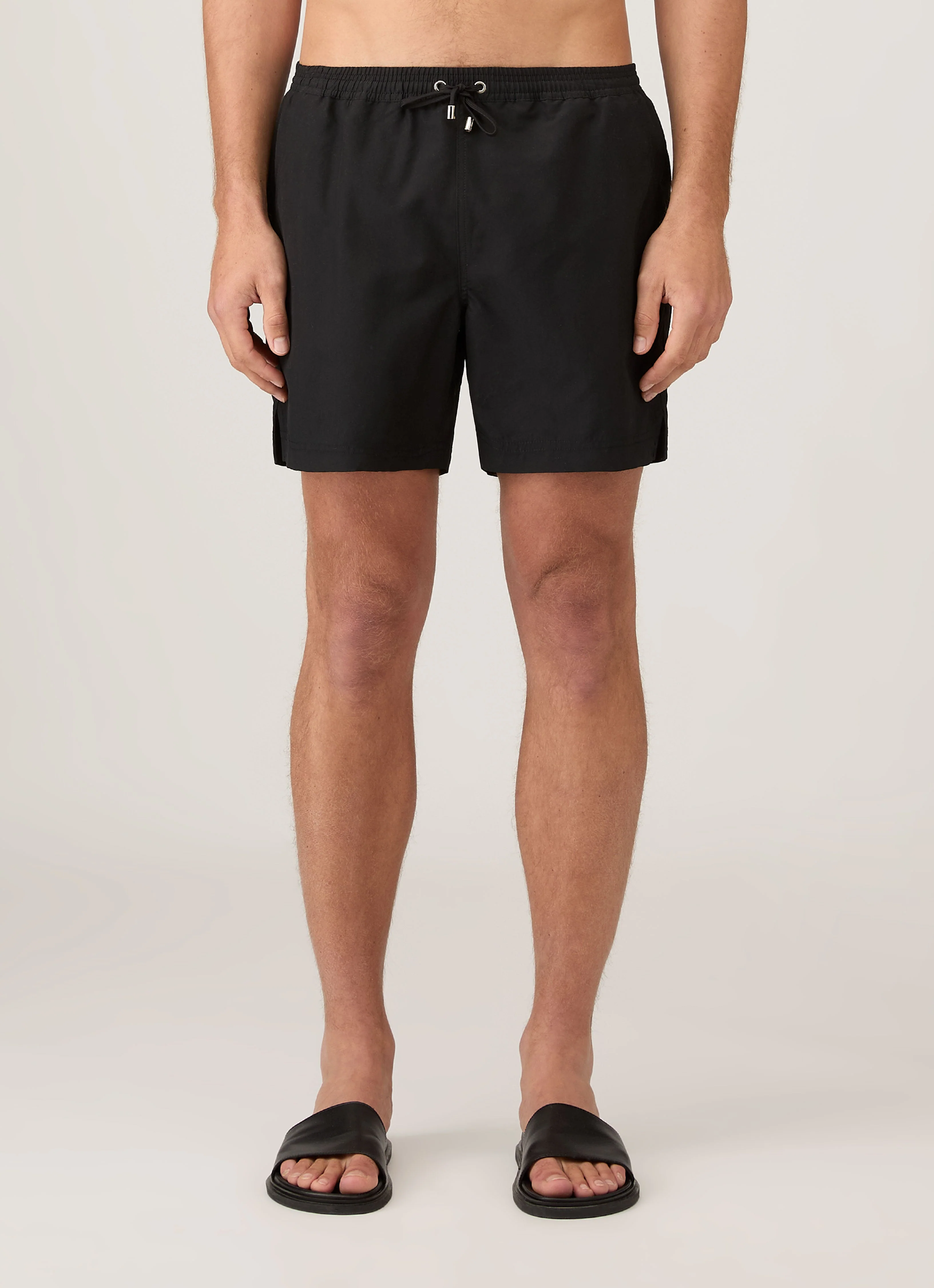 Men's Drawstring Swim Shorts in Black - Image 2