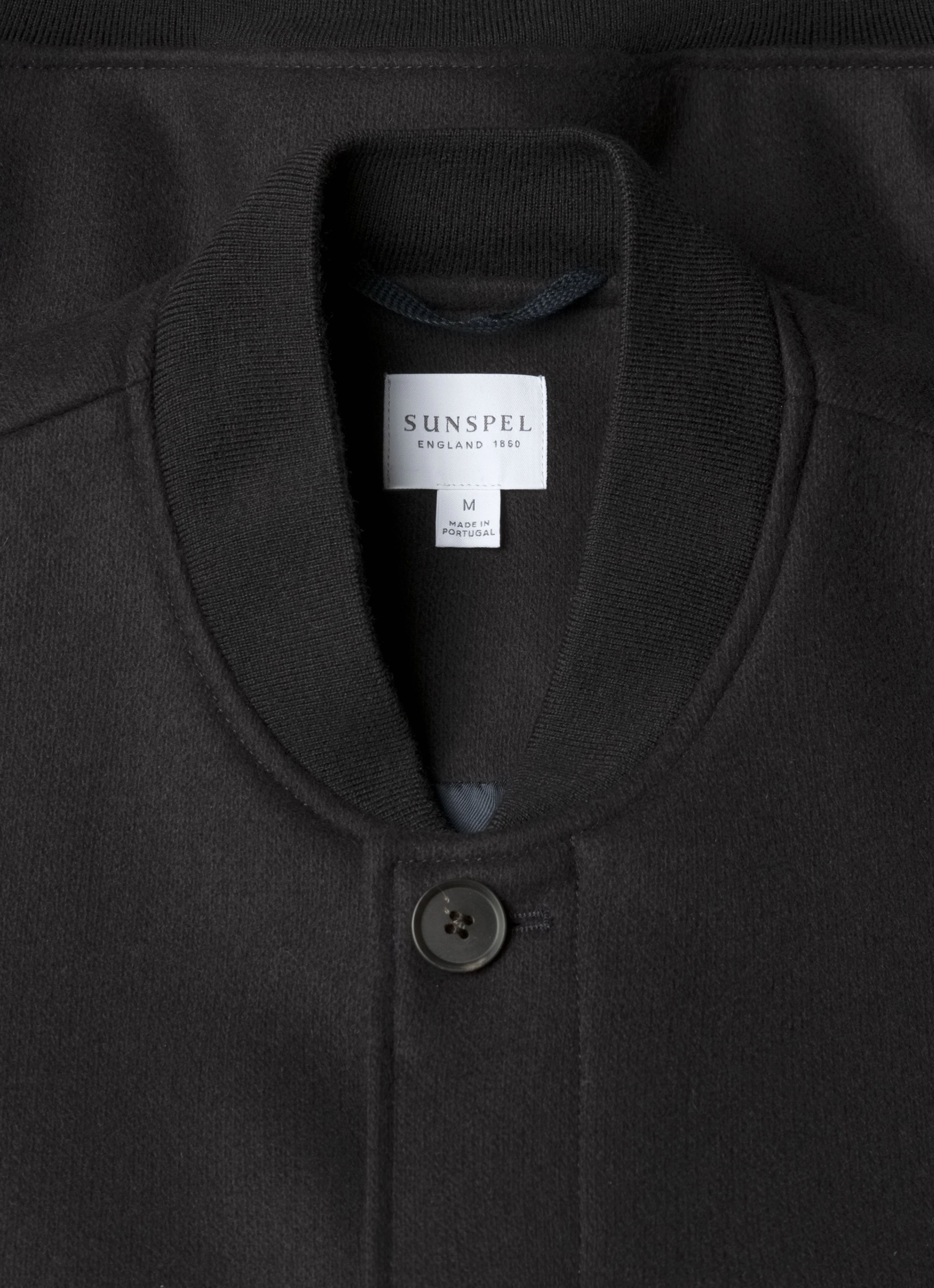 Men's Wool Bomber Jacket in Navy - Image 4