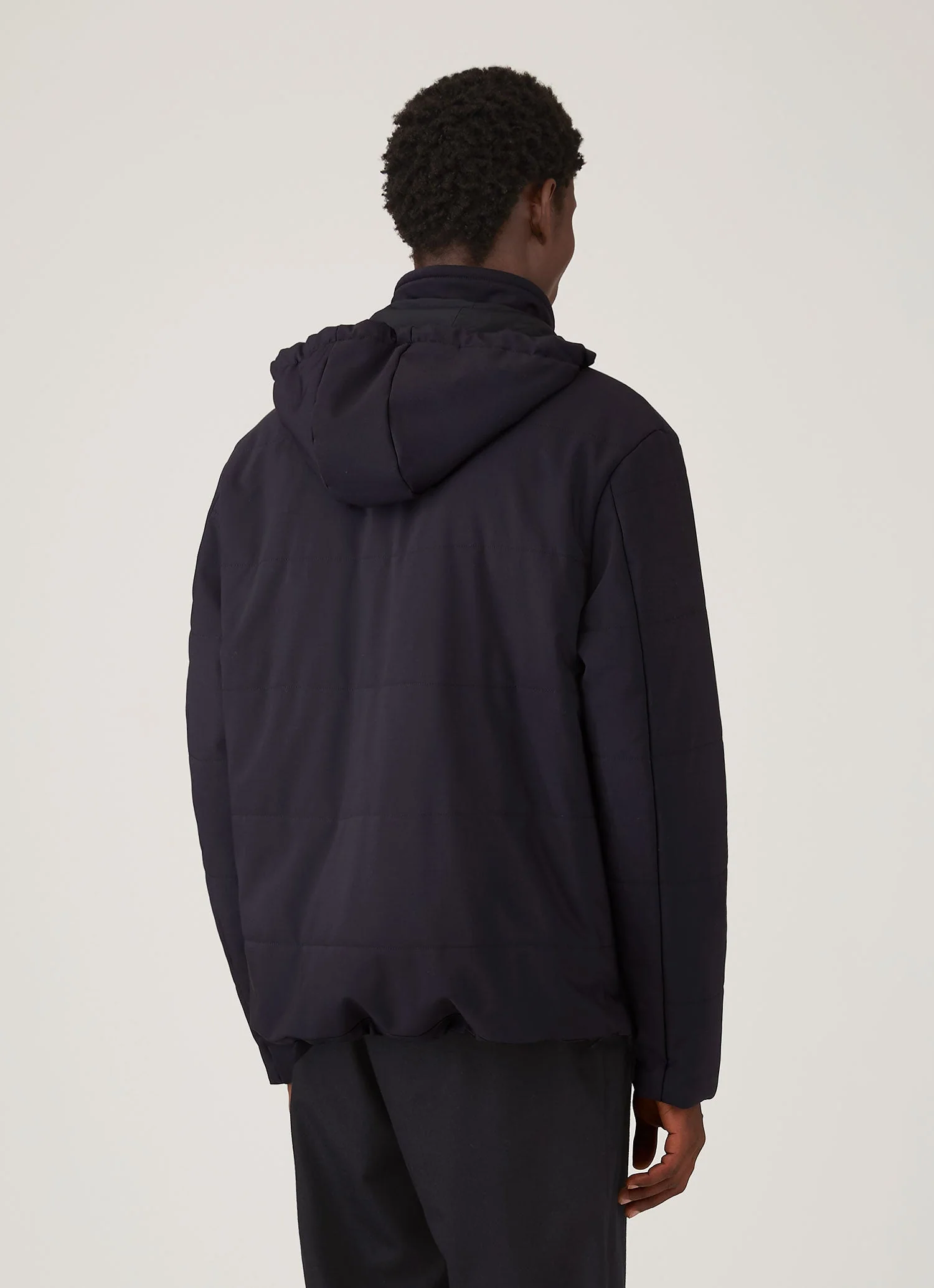 Men's Wool Puffer Jacket in Navy - Image 4