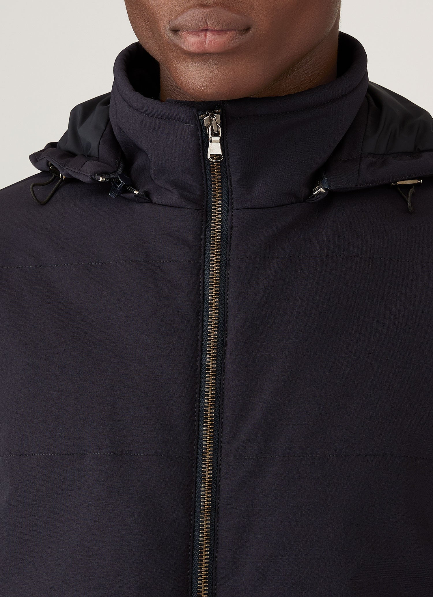 Men's Wool Puffer Jacket in Navy - Image 5
