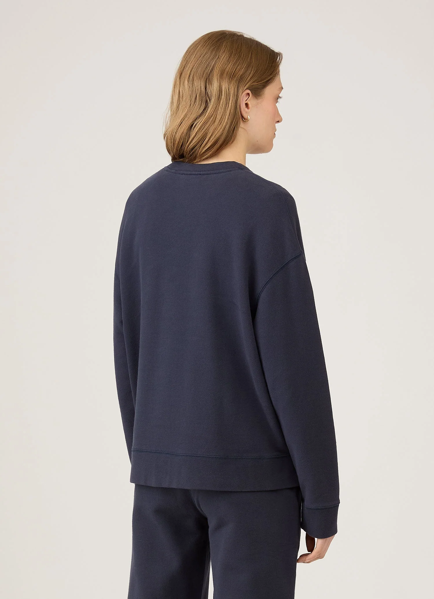 Women's Relaxed Loopback Sweatshirt in Navy - Image 3