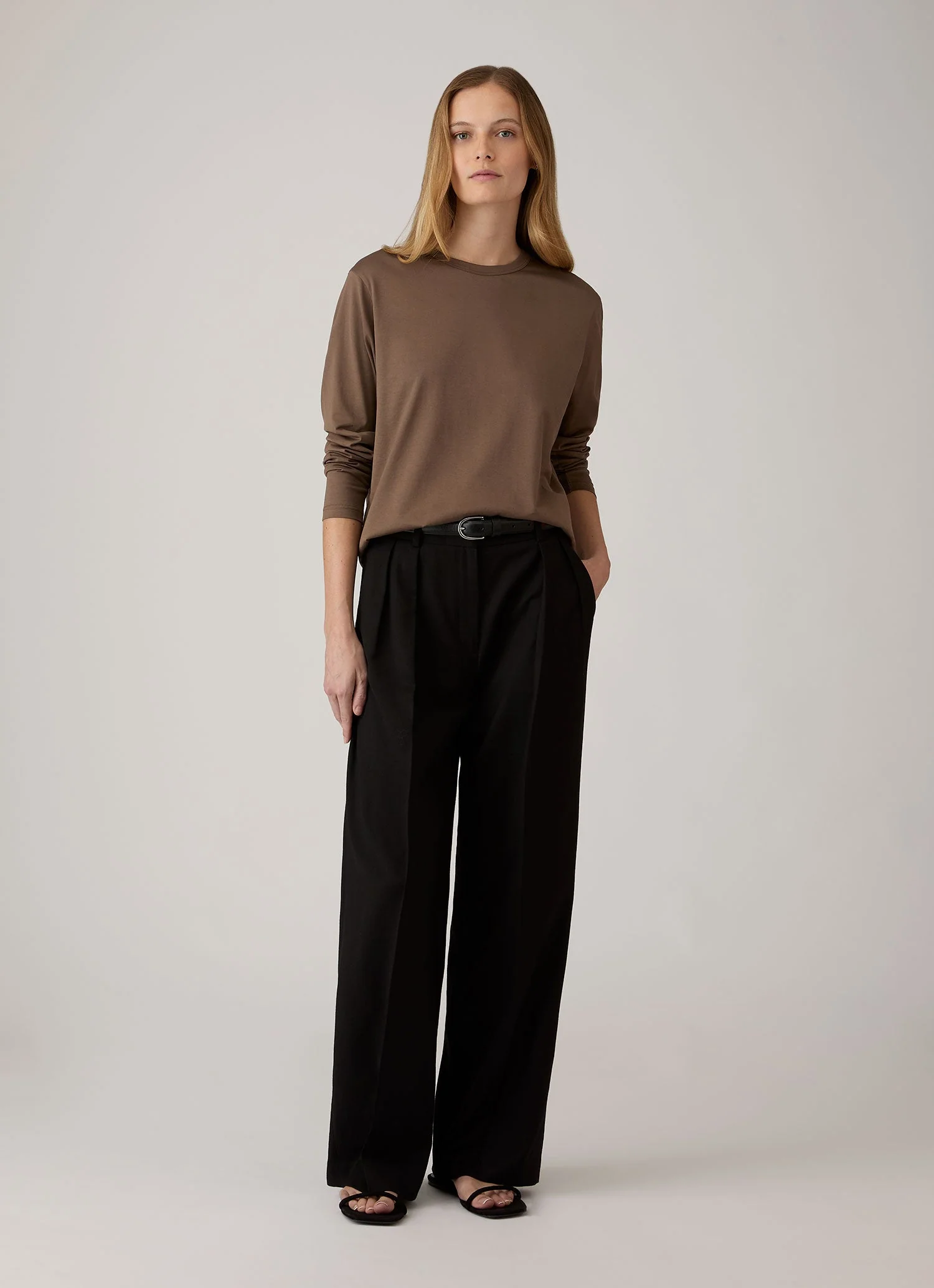 Women's Long Sleeve Everyday T-shirt in Dark Cedar - Image 2