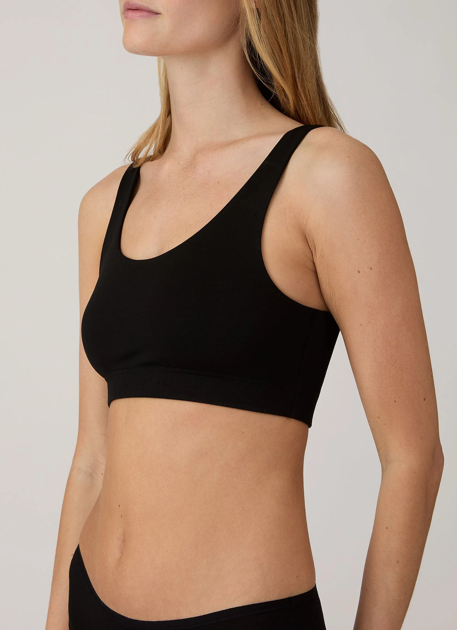 Women's Tencel™ Scoop Bralette in Black - Image 3
